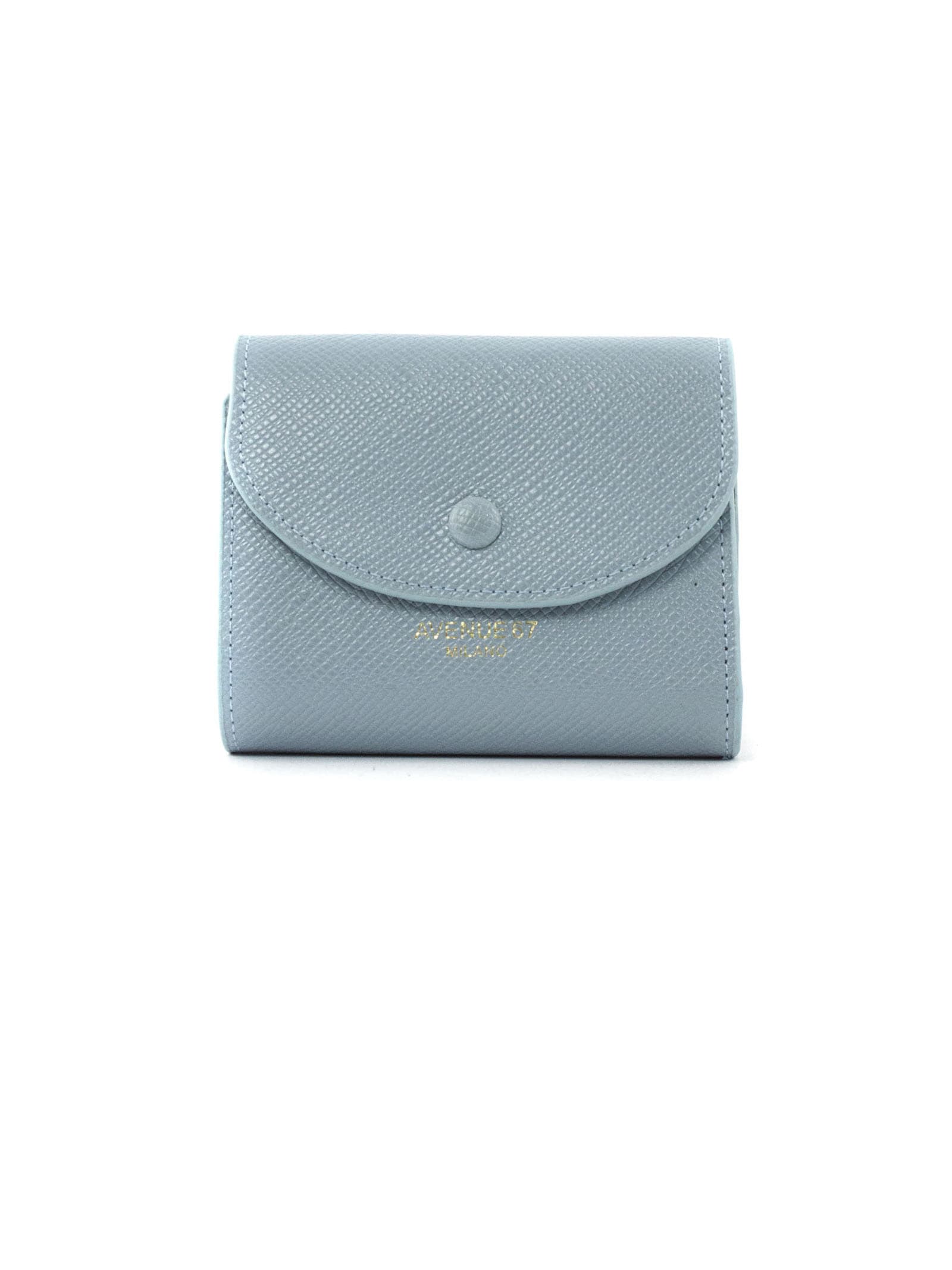 Avenue 67 Light Blue Leather Mini Wallet