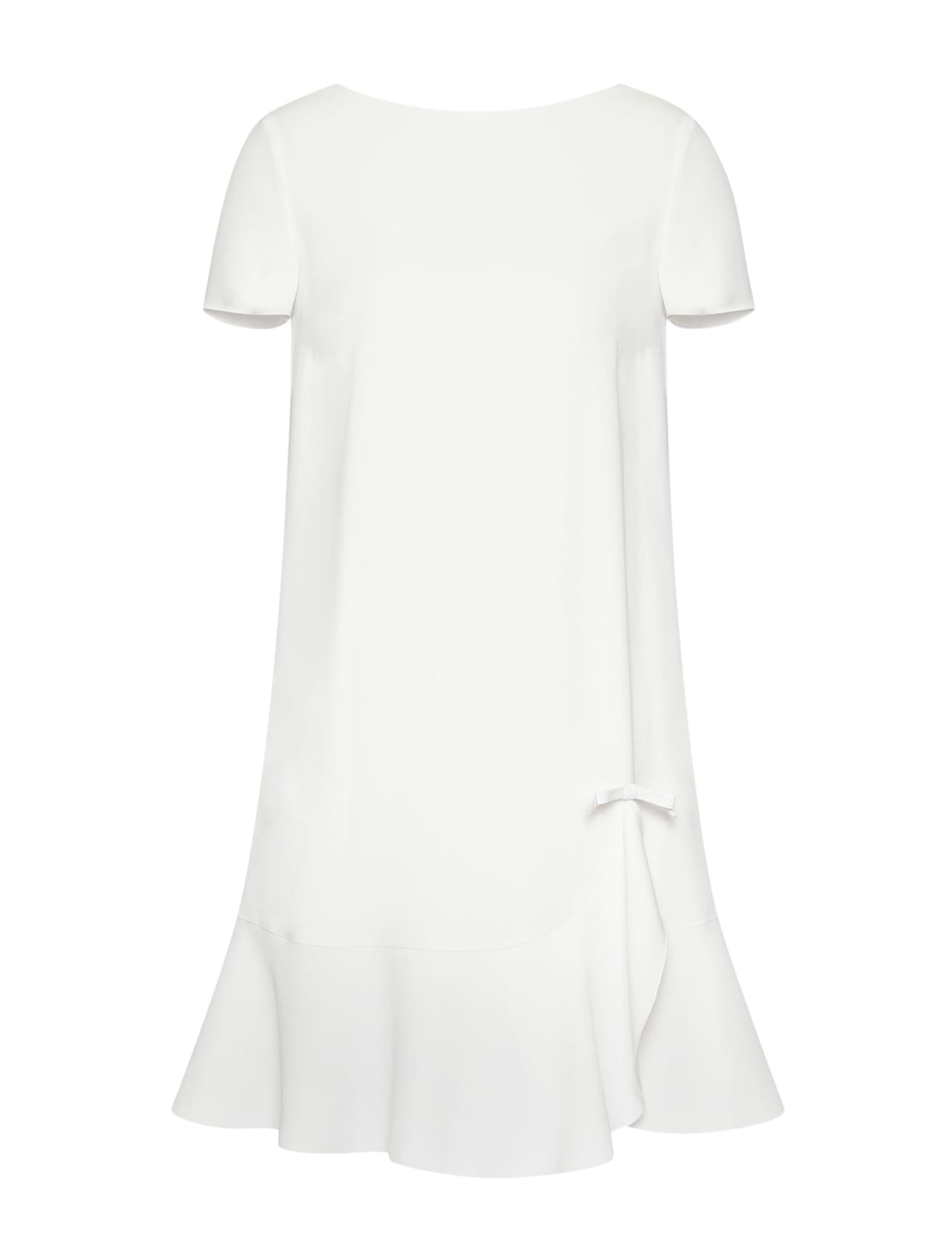 Red Valentino Crepe Satin Short Sleeved Mini Dress In Milk