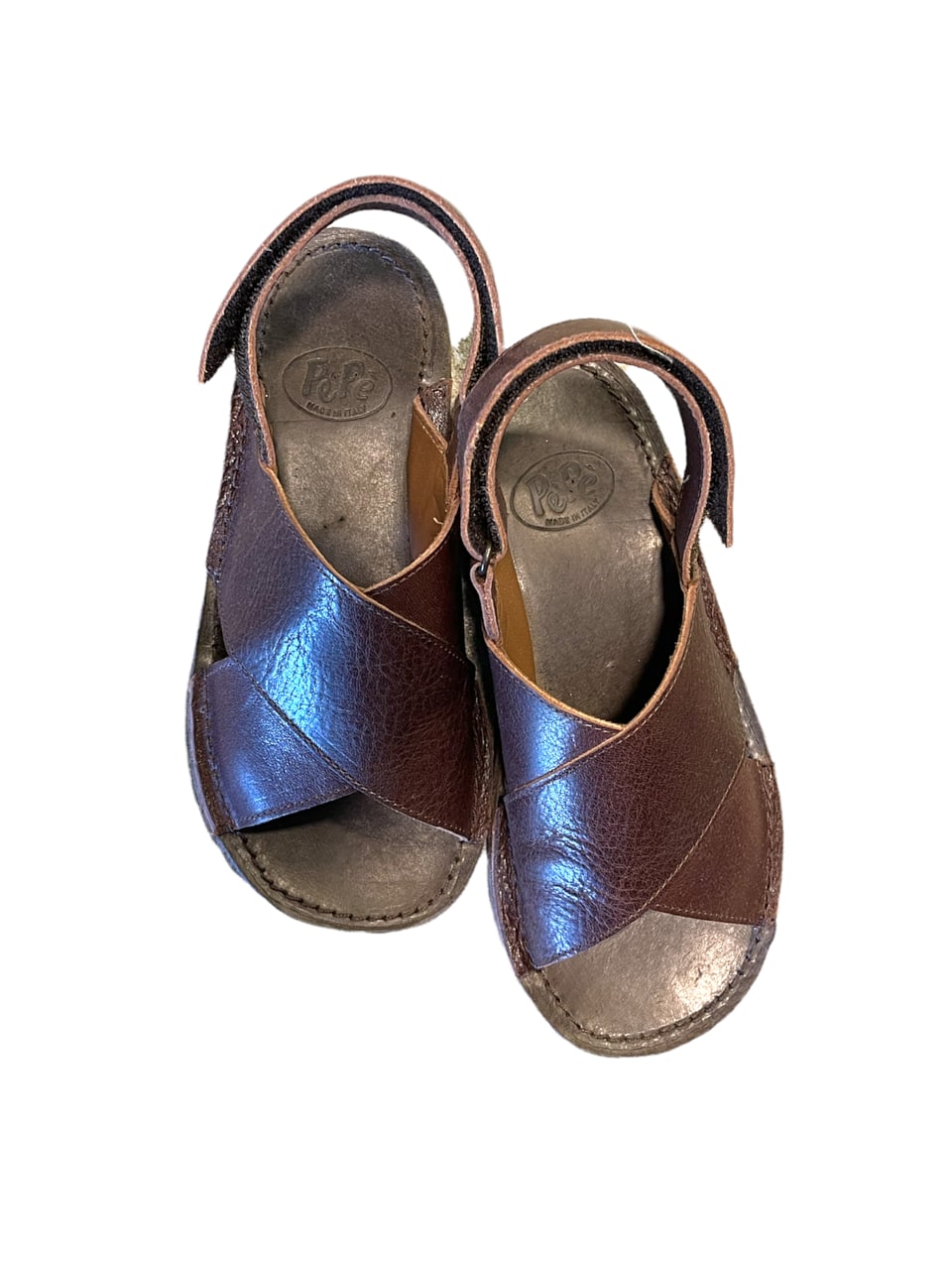 Shop Pèpè Double Band Sandals In Testa Di Moro