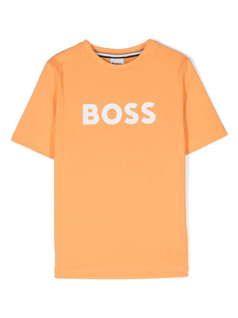 Shop Hugo Boss T-shirt Con Logo In Orange