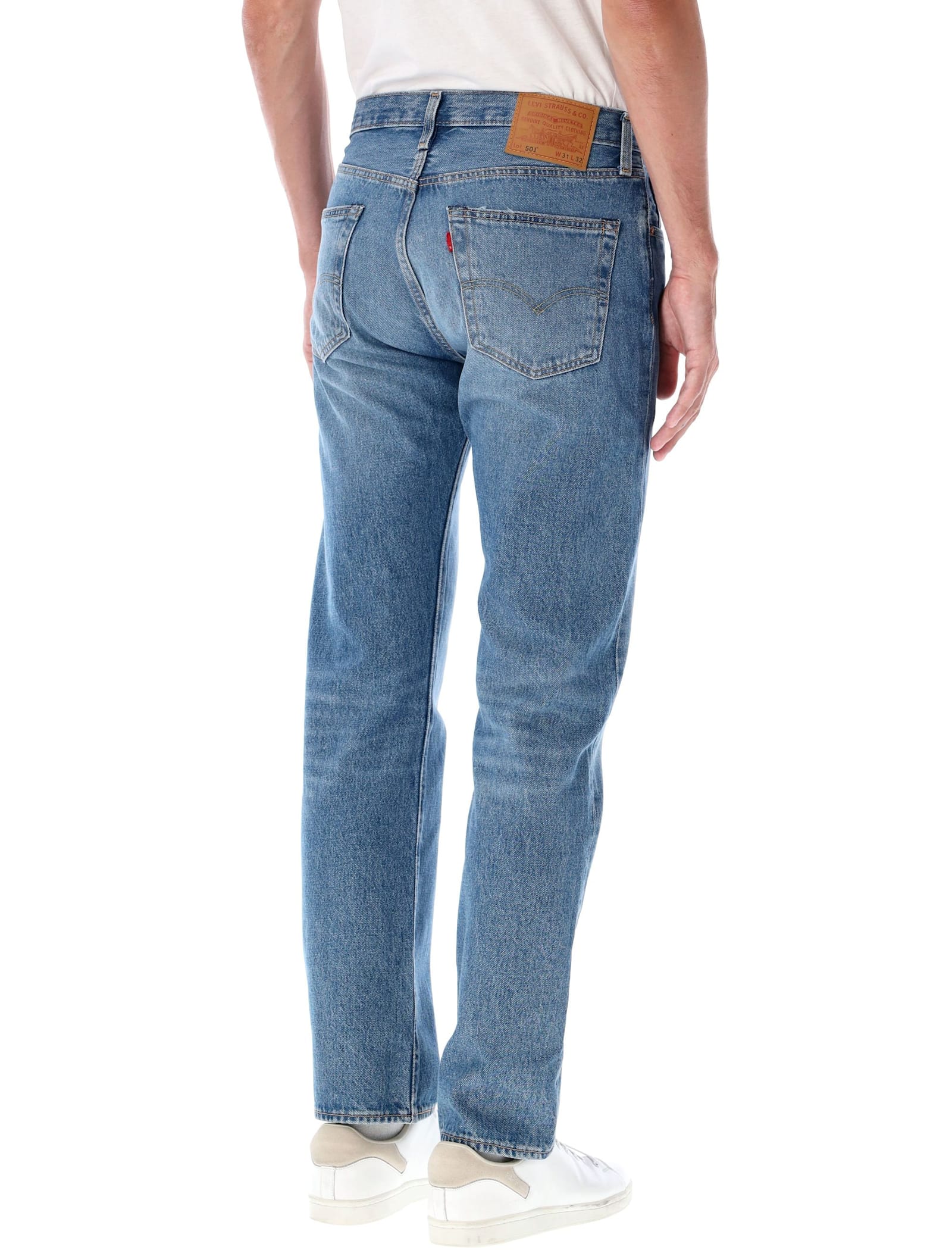 Levi's Blue Cotton Denim 501 Jeans In Blue