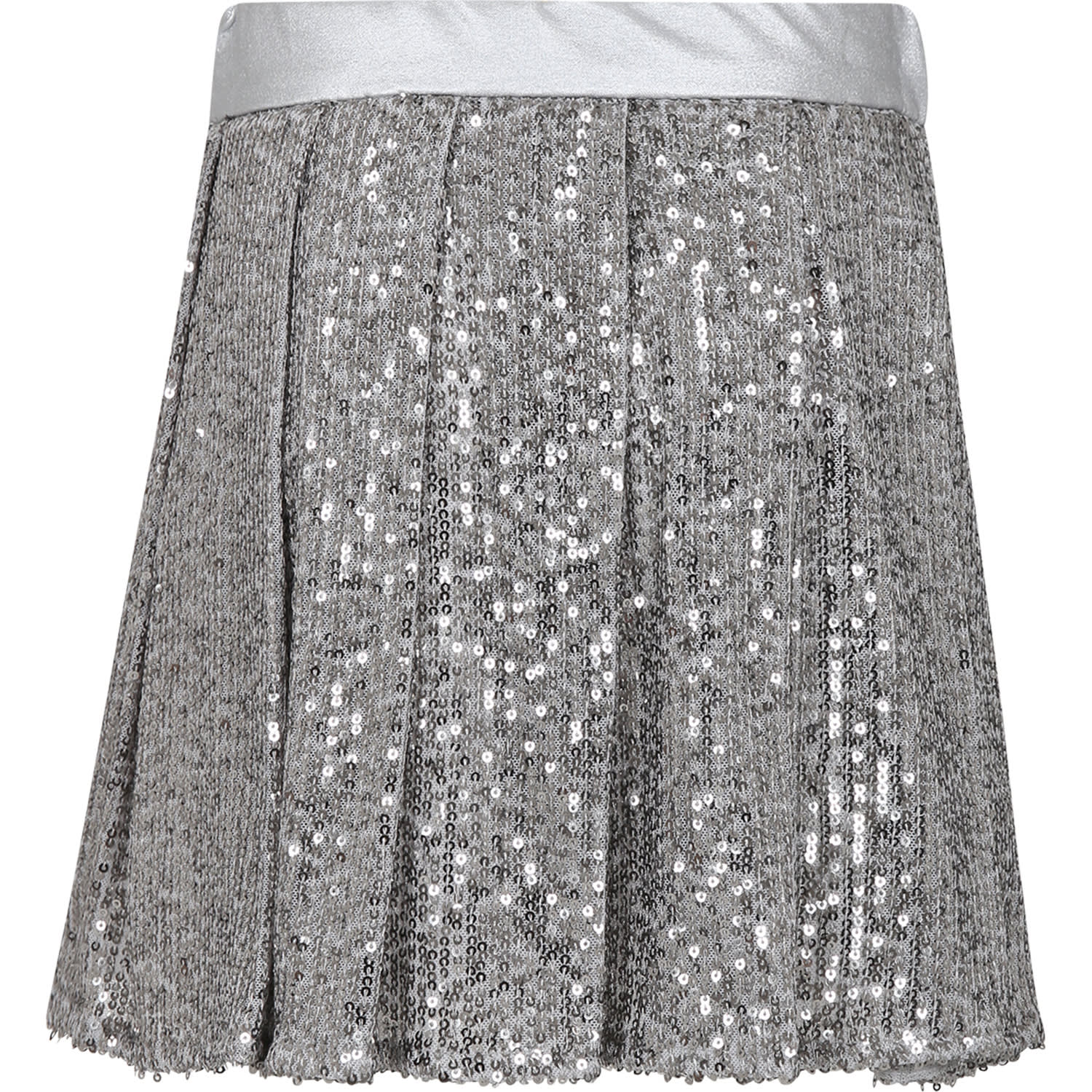 Shop Genny Silver Skirt For Girl With Sequins