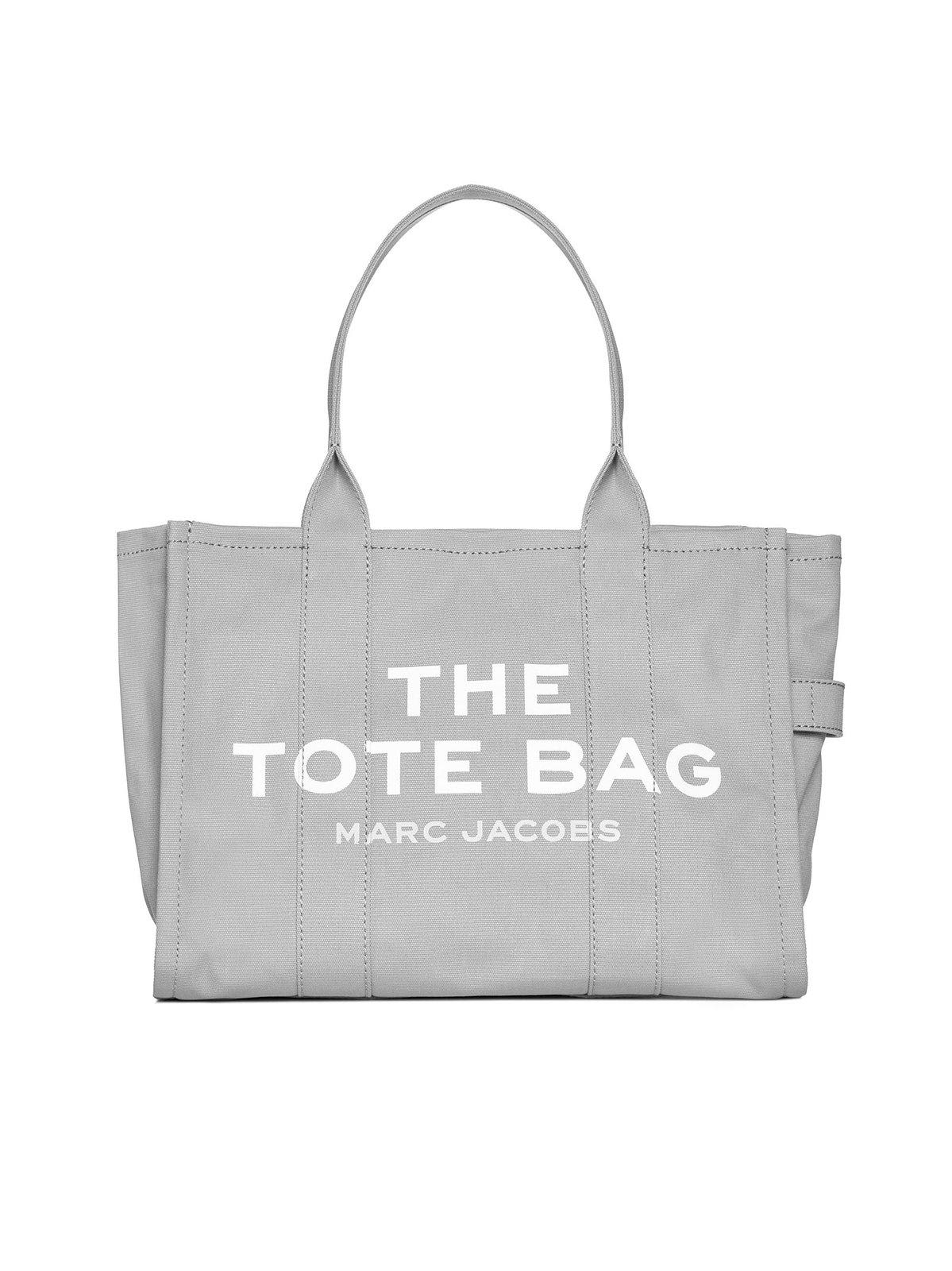 Shop Marc Jacobs The Large Logo Patch Tote Bag In Wolf Grey