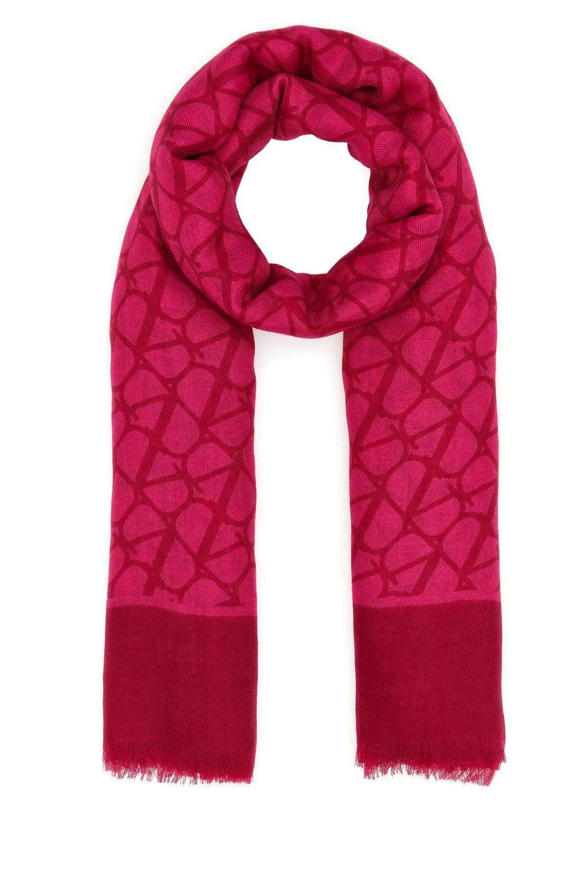 Embroidered Cashmere Blend Scarf