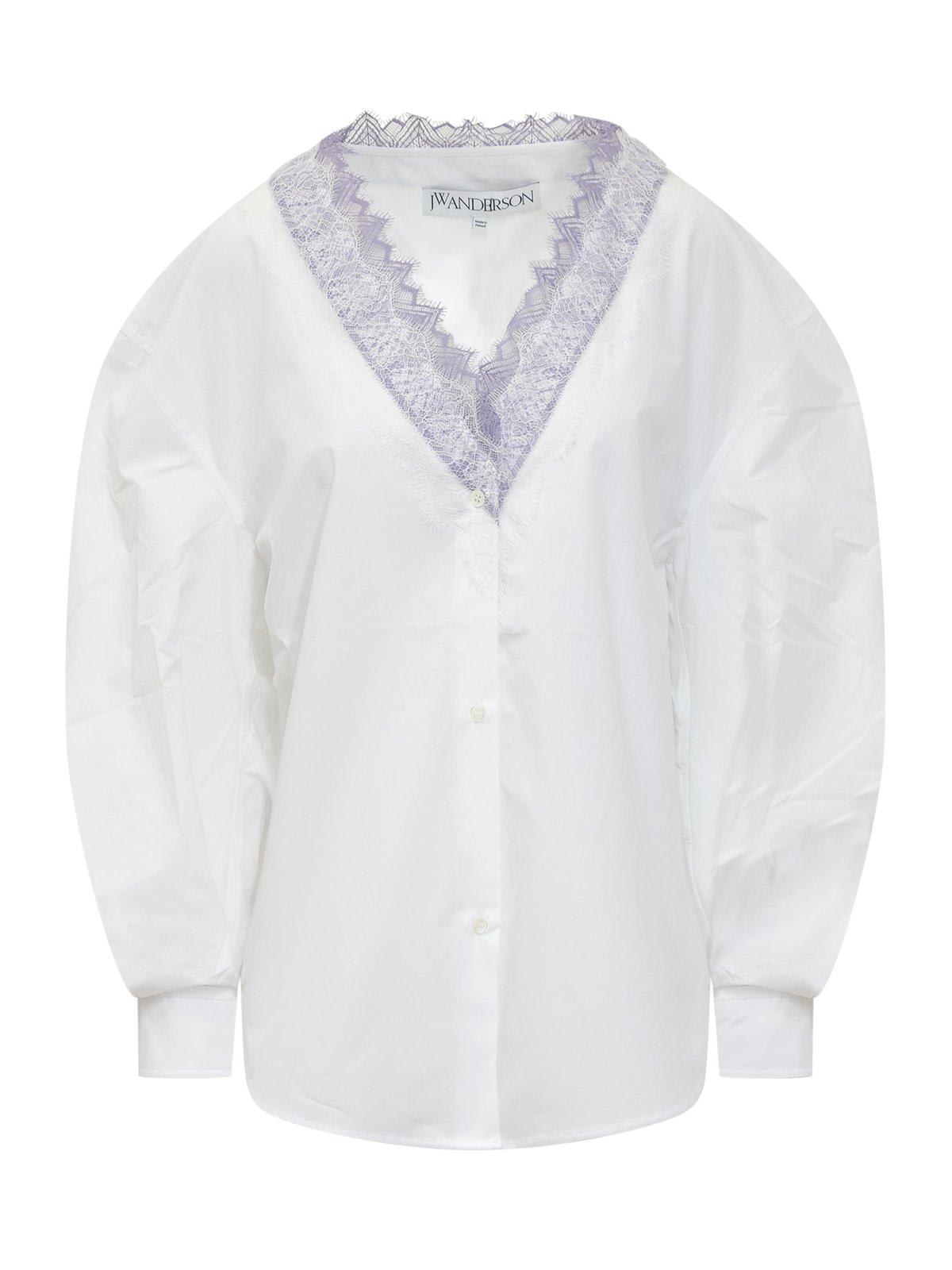 J.W. Anderson J. W. Anderson V-neck Lace Trim Shirt