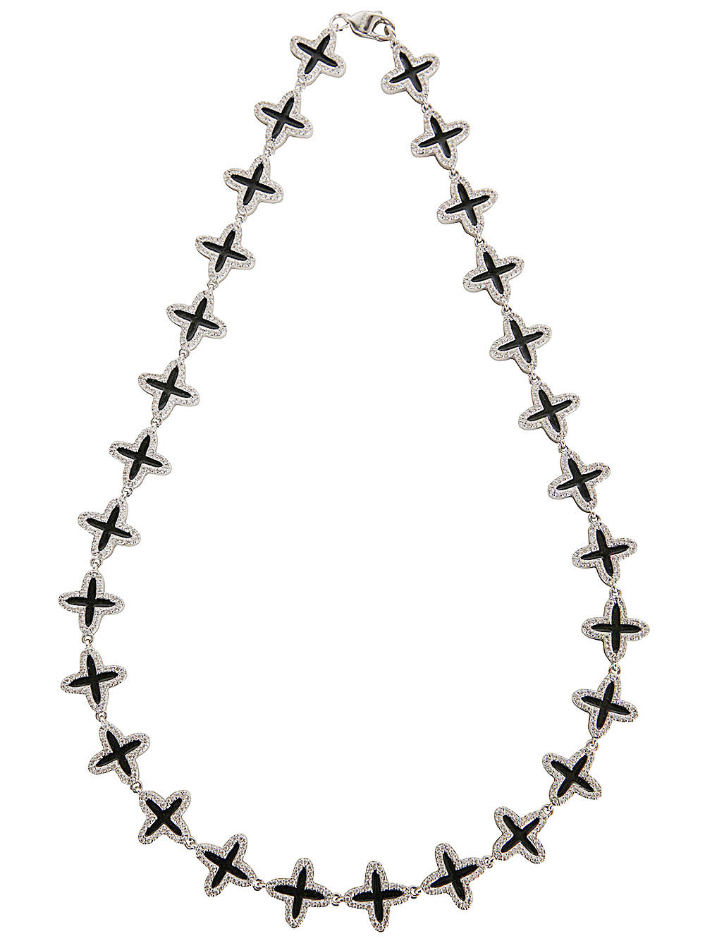 Darkai Clover Tennis Necklace In White Black