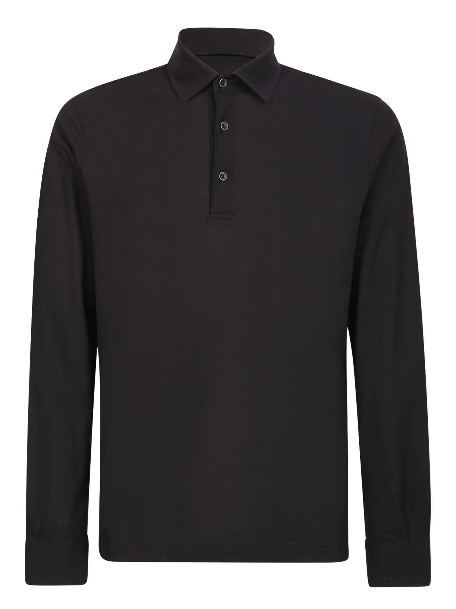 Herno Black Jersey Polo Shirt