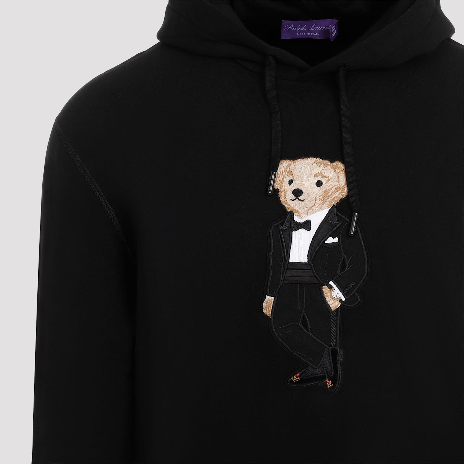 Shop Ralph Lauren Bear Hoodie In Classic Black