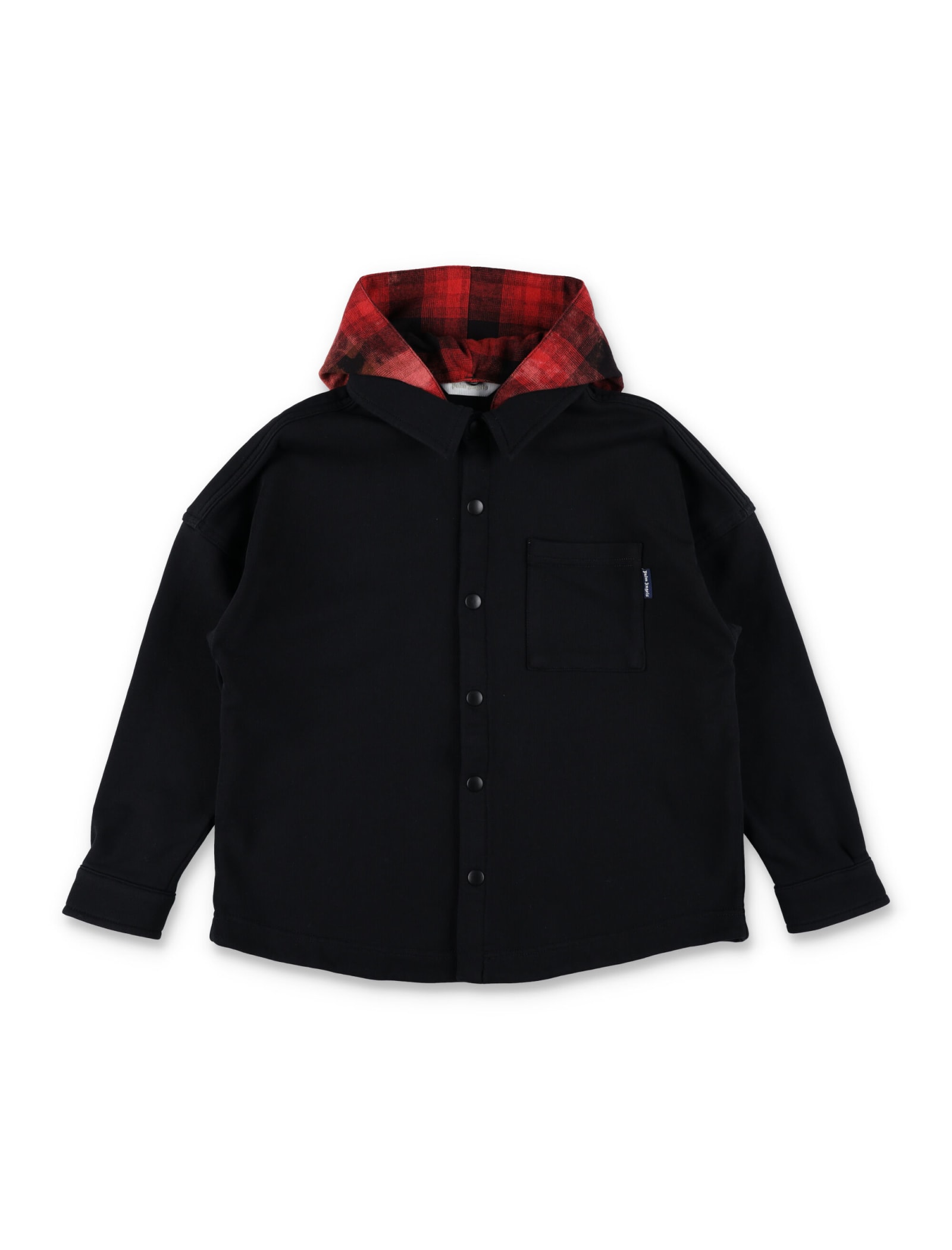 Palm Angels Hoodie Check In Black
