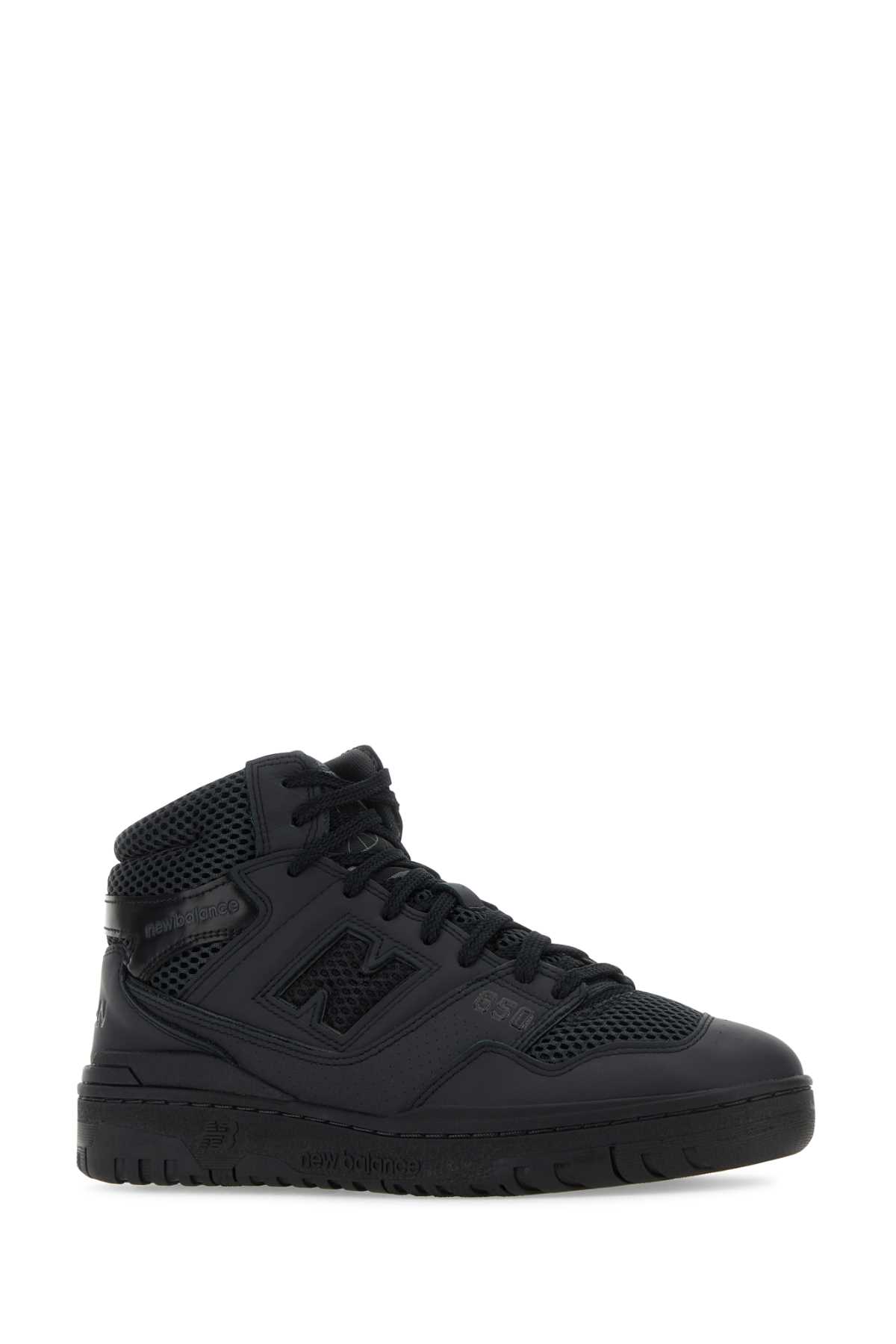 Shop Junya Watanabe Black Leather And Mesh  X New Balance Bb650 Sneakers In Blackblack