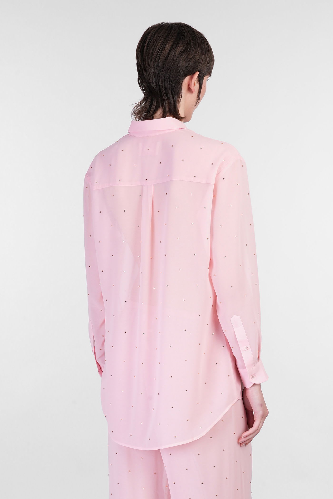 Mc2 Saint Barth Brigitte Shirt In Rose-pink Polyester In Pink