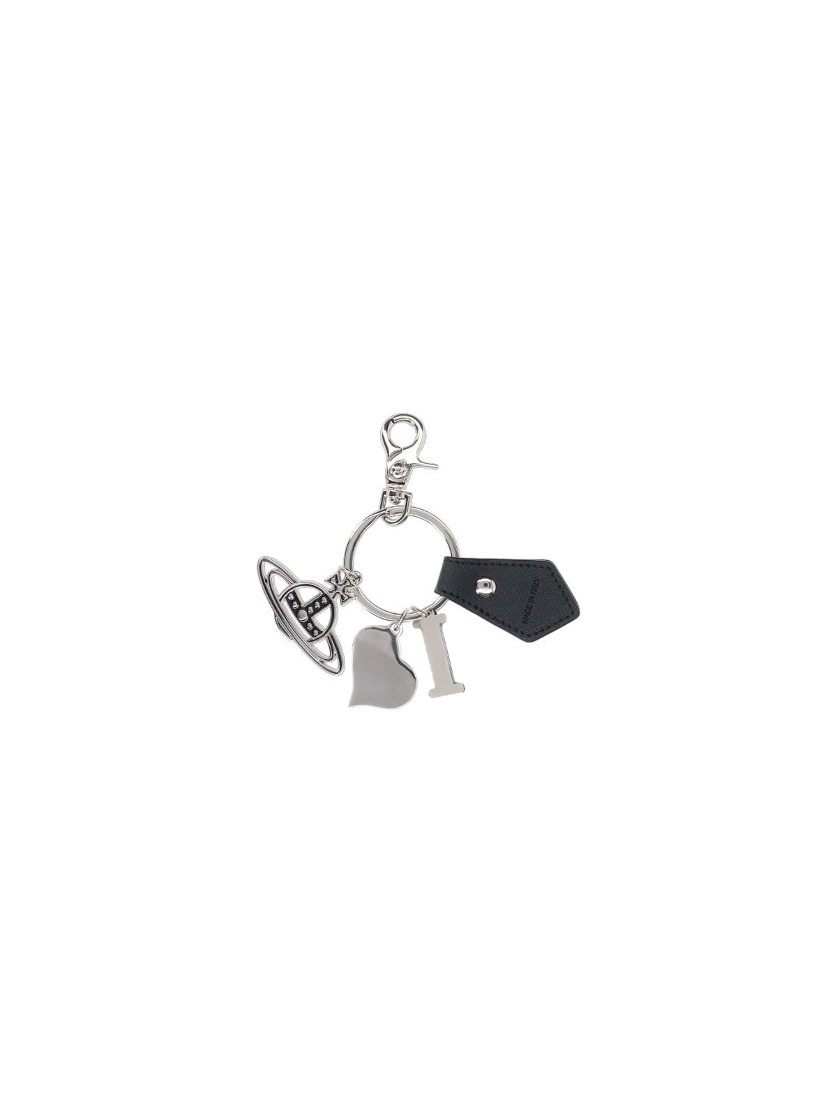 Shop Vivienne Westwood Polly I Love Orb Logo Keyring In Silver