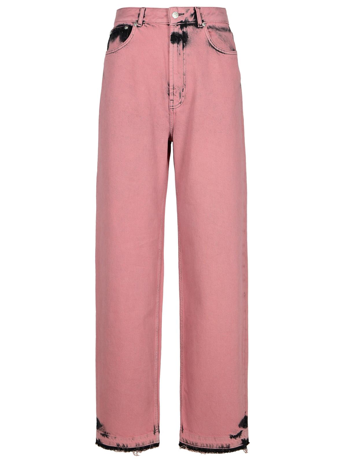 Pink Cotton Jeans