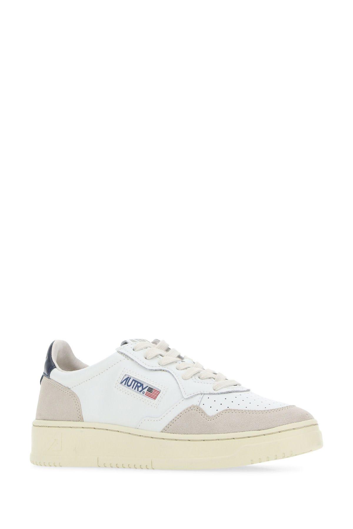 Shop Autry Two-tone Leather And Suede Medalist Sneakers In White