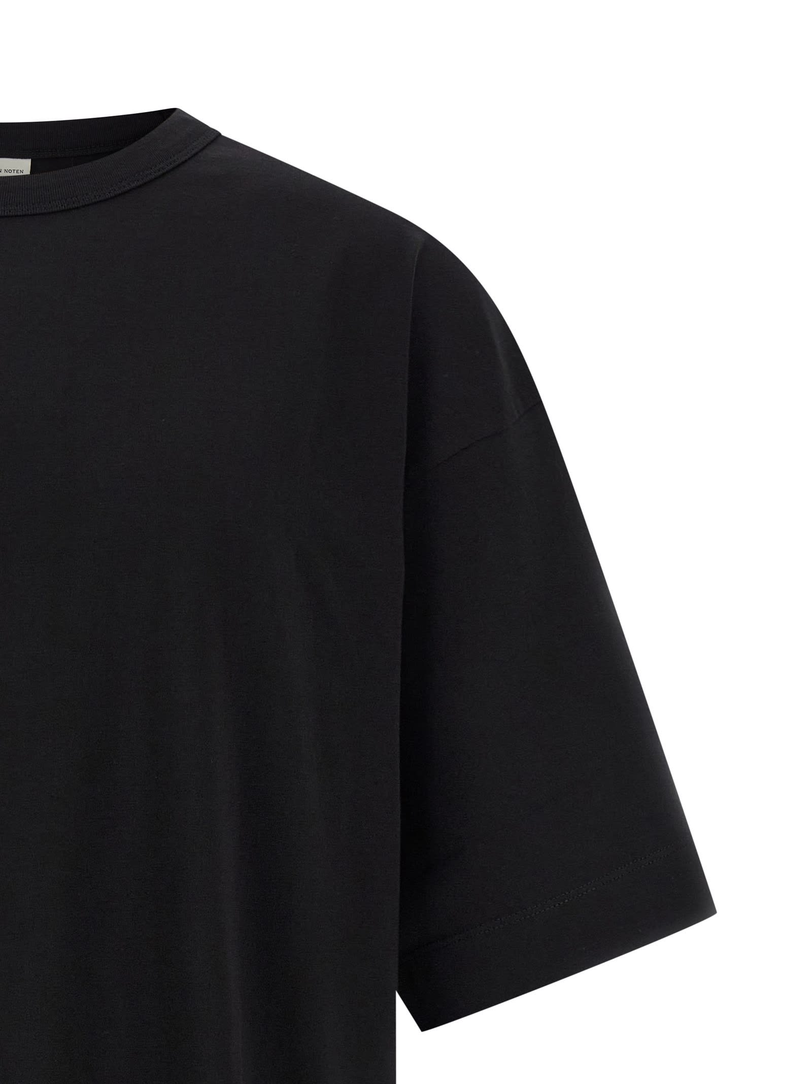 Dries Van Noten Men Black Cotton Jersey Oversized T-shirt In Black