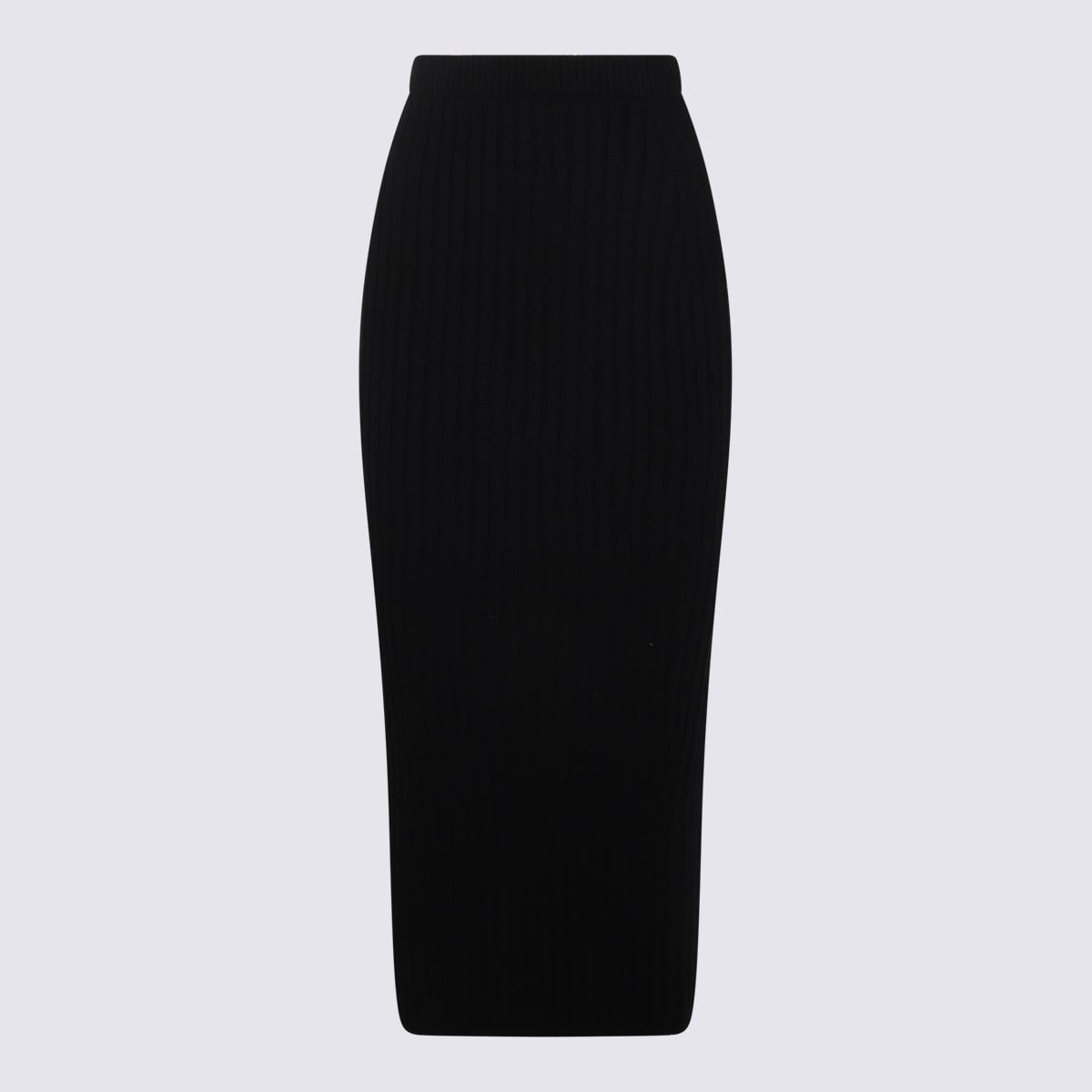 Black Seta Wool Skirt