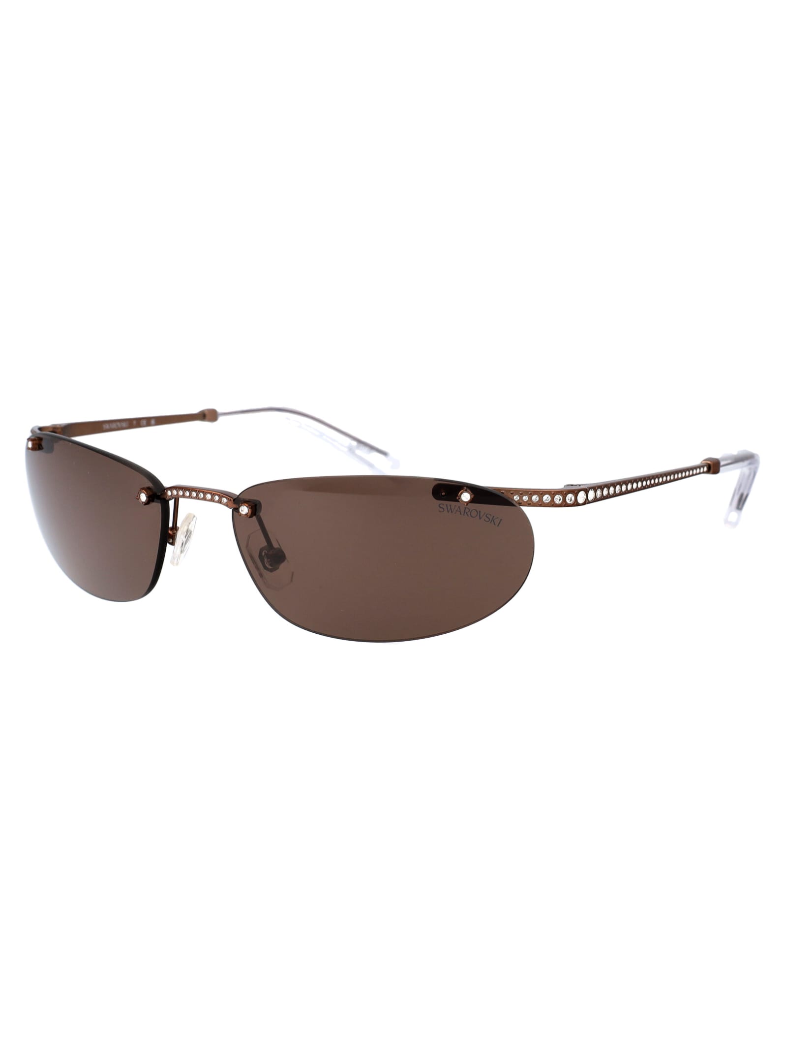 Shop Swarovski 0sk7019 Sunglasses In 400273 Matte Brown