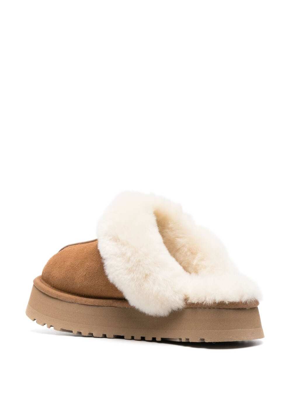 Ugg Disquette Suede Flat Mules In Sand