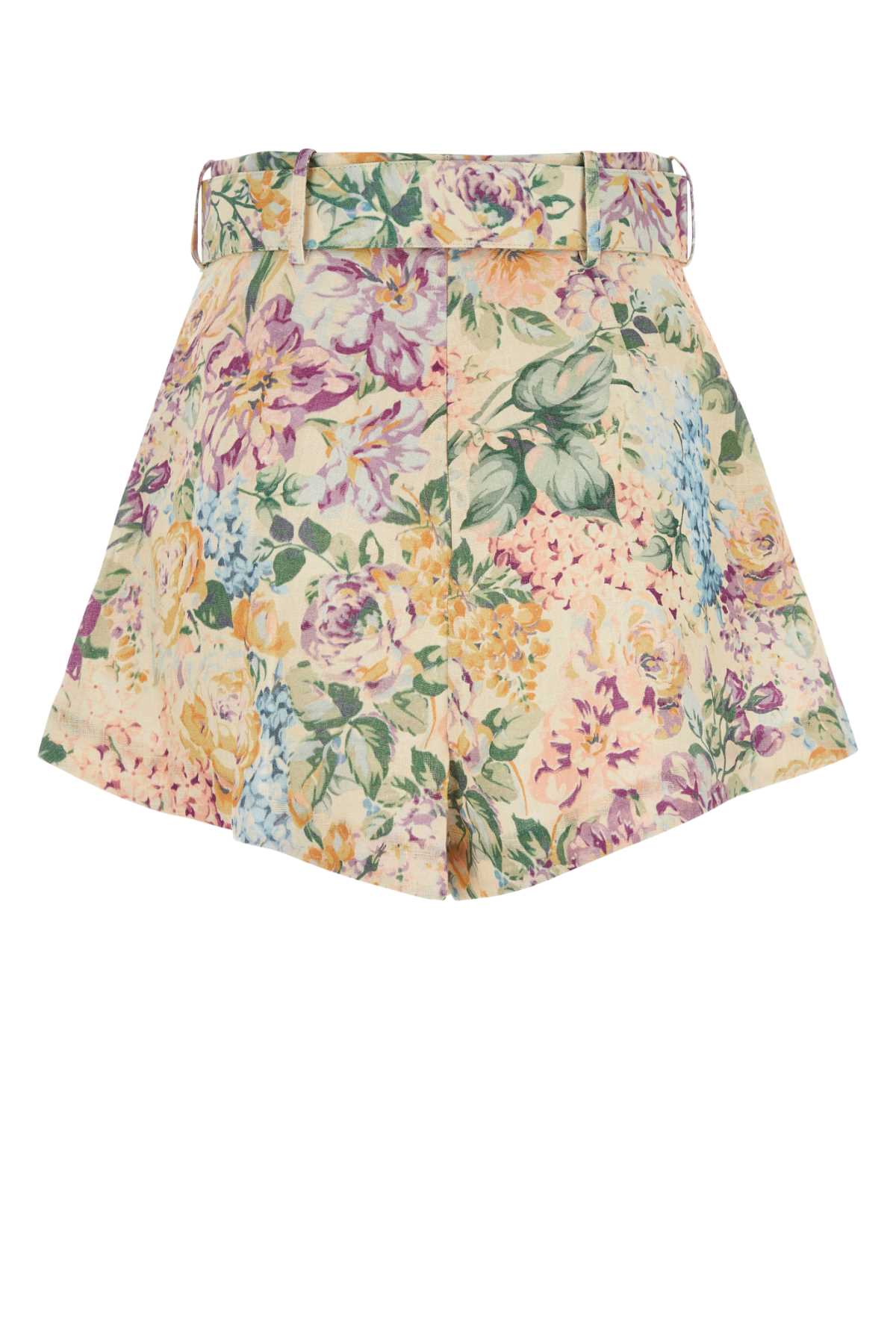 Shop Zimmermann Printed Linen Halliday Shorts In Multiwatercolourfloral