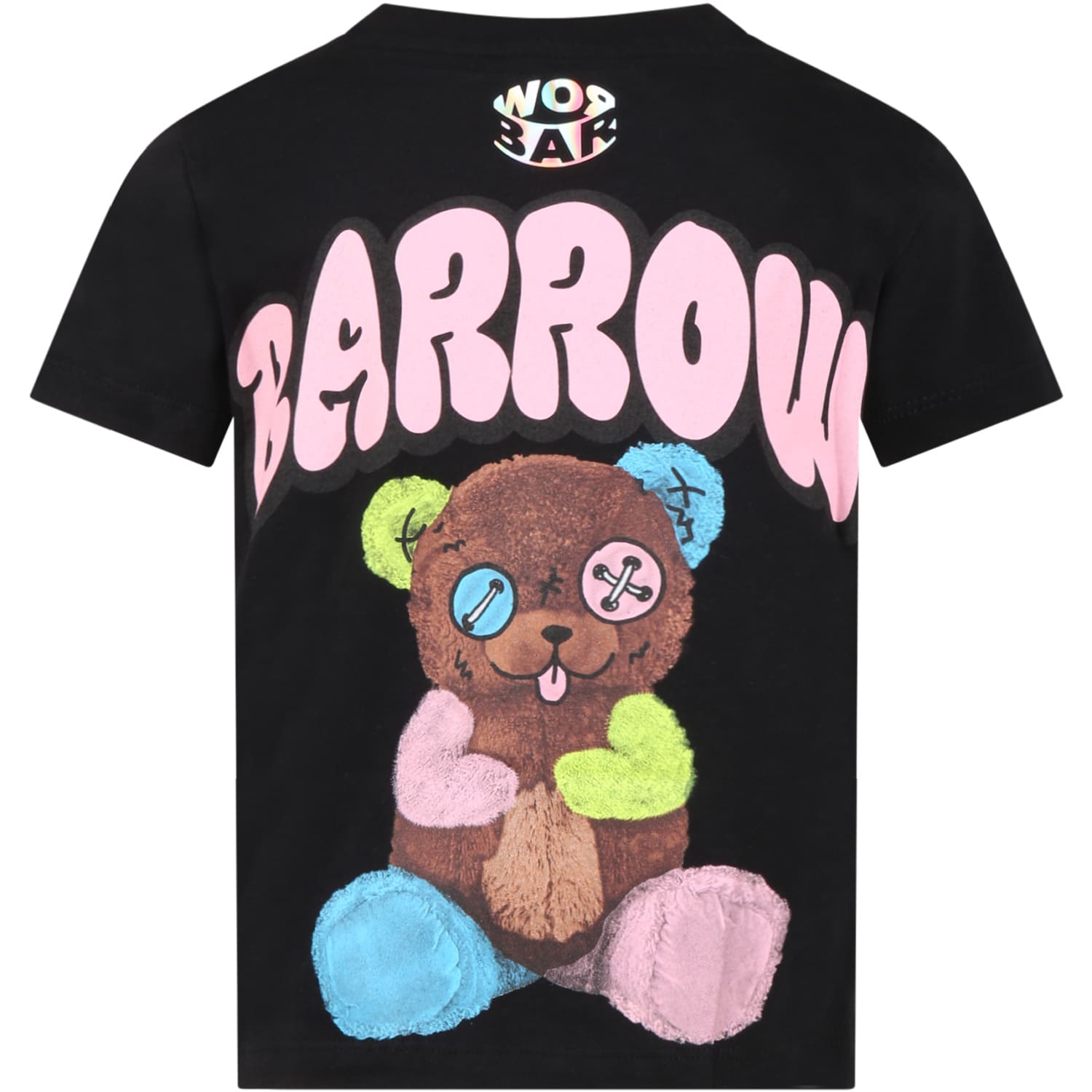 Barrow Black T-shirt For Kids With Logo And Bear