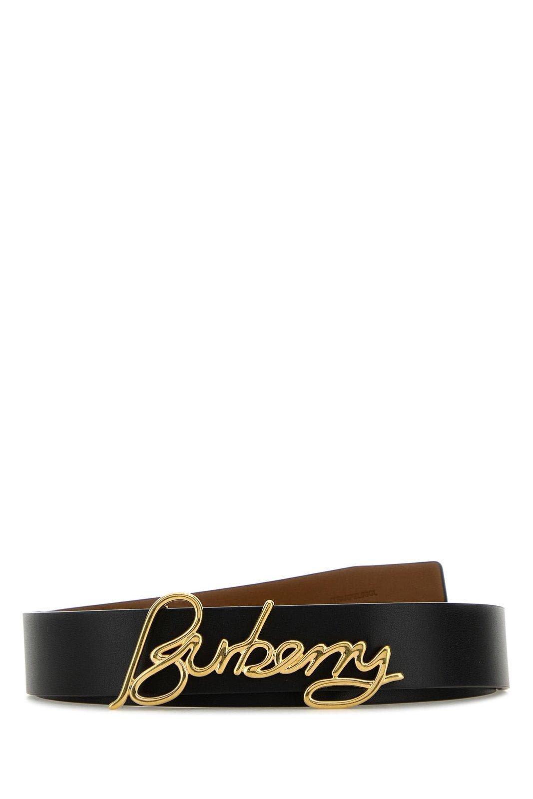 Burberry Adjustable Reversible Belts Smooth Finish In Black
