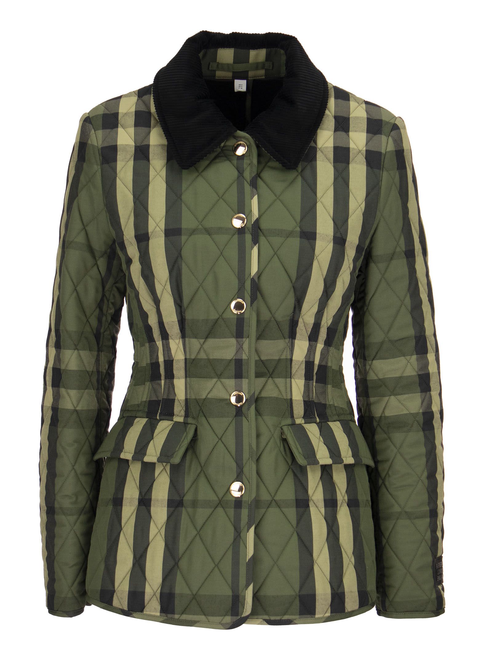 Burberry Lydd A21 – Wool Blend Quilted Jacket With Tartan Pattern