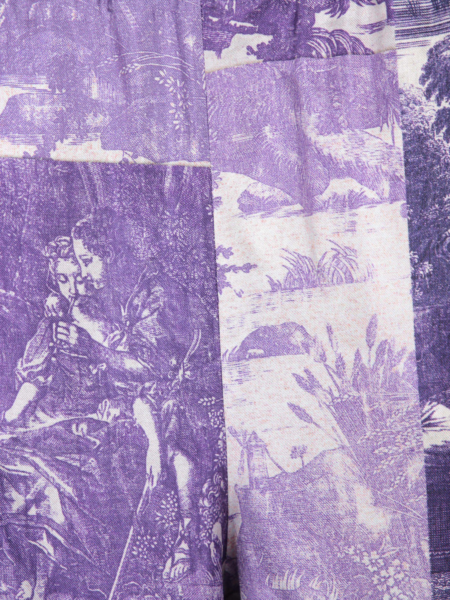 Shop Pierre-louis Mascia Printed Purple Blue Pants