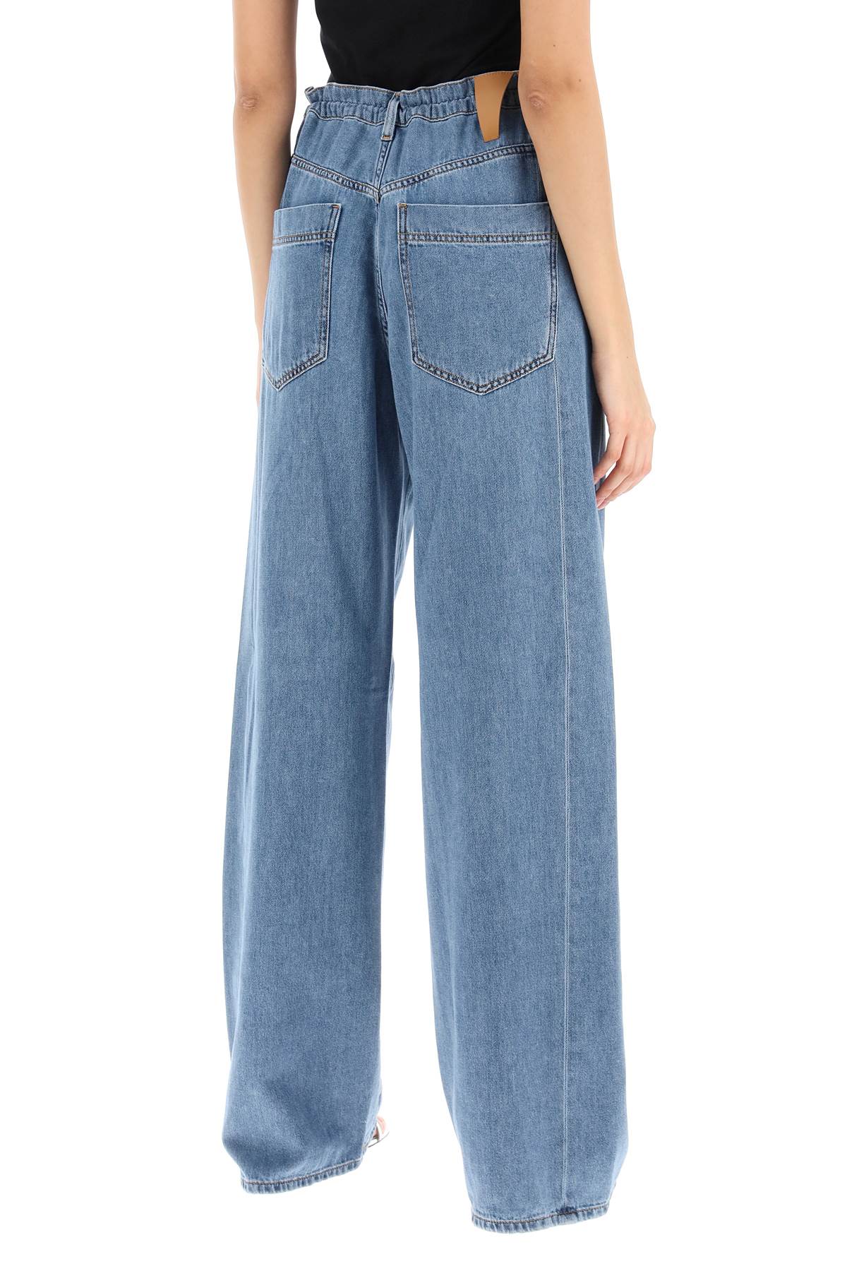 Shop Darkpark Iris Paper Bag Jeans In Denim