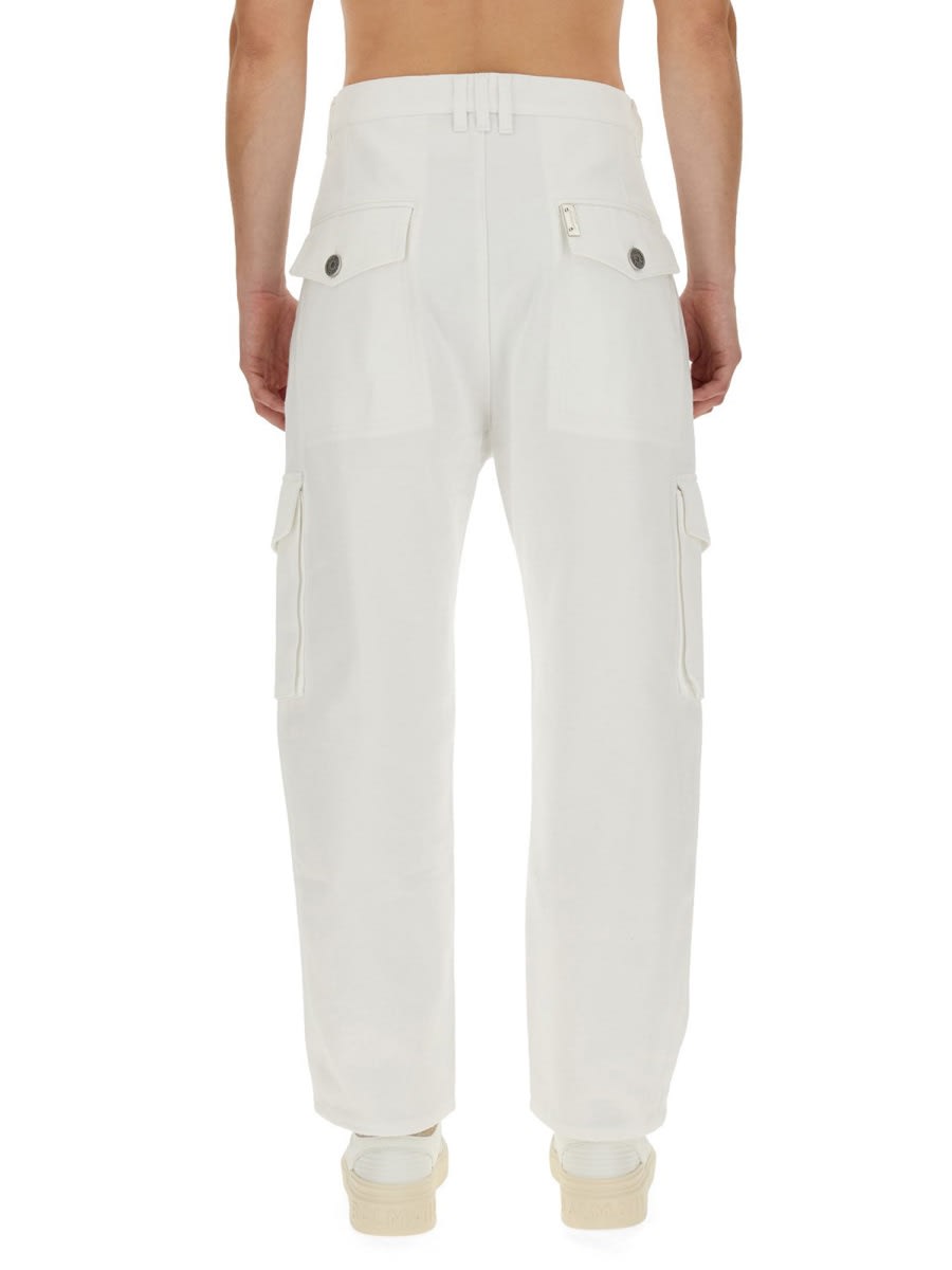 Shop Balmain Cargo Pants In White