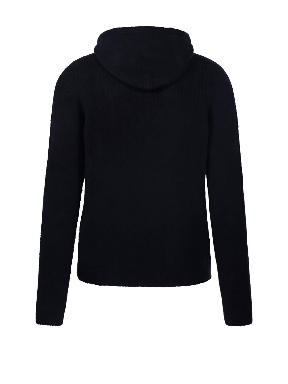 Shop Roberto Collina Drawstring Knit Hoodie In Black