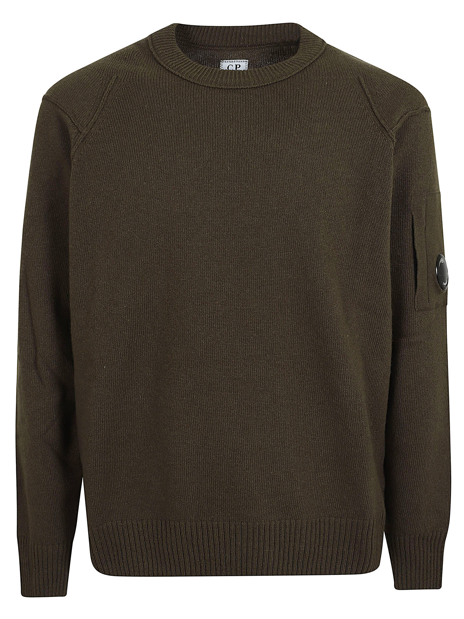 Shop C.p. Company Crew Neck Sweater In Ivy Green