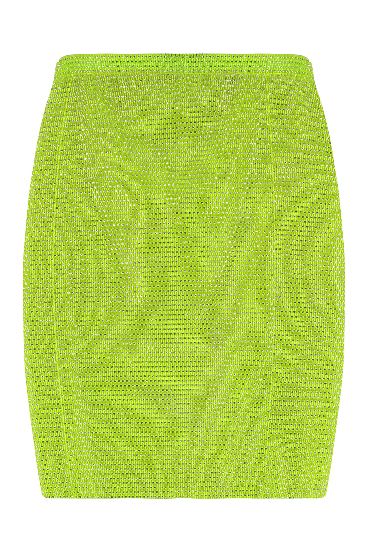 Santa Rhinestone Embellished High-waisted Netted Skirt In Green
