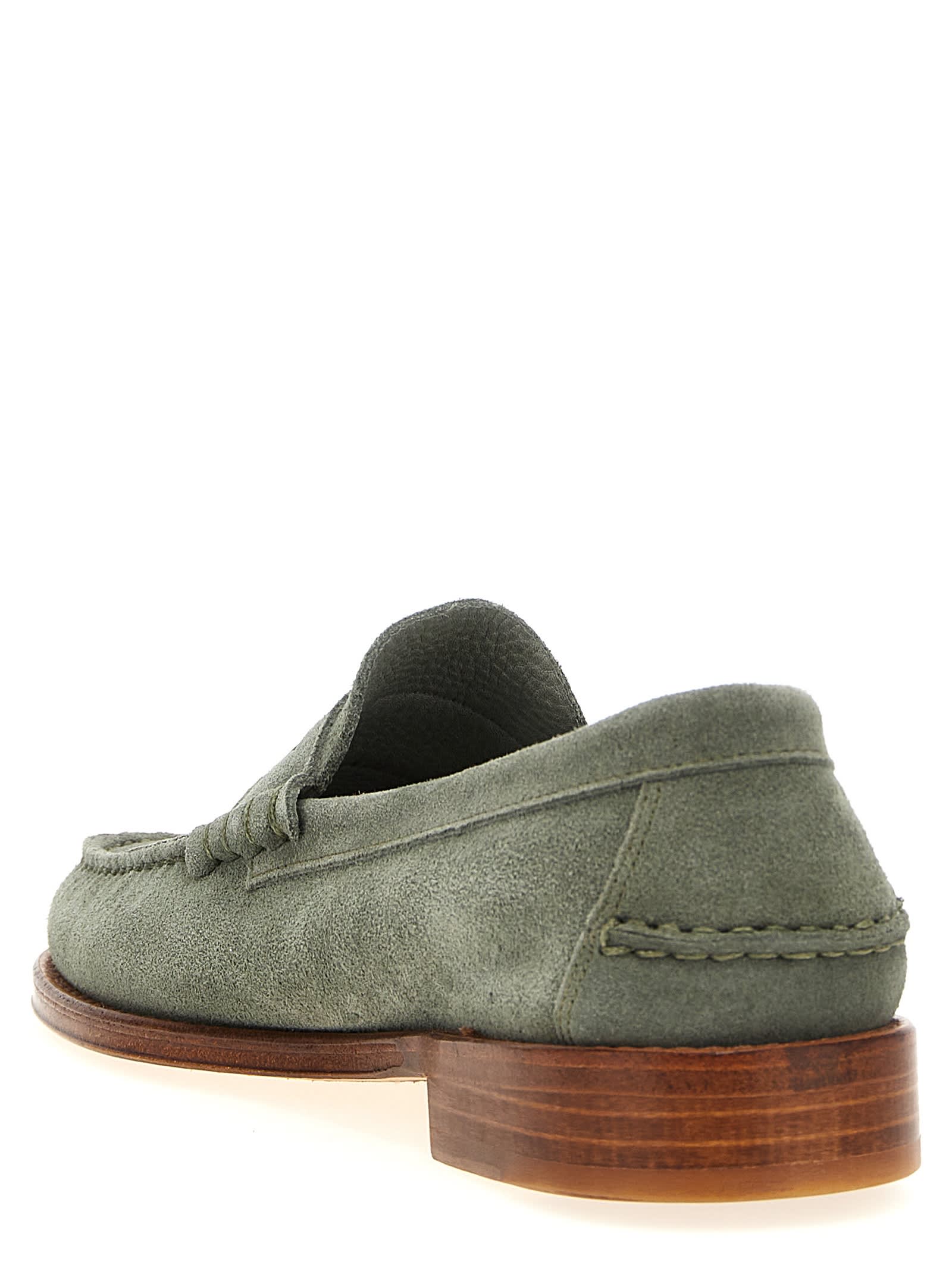Paraboot Penny Strap Loafers Round Toe In Green