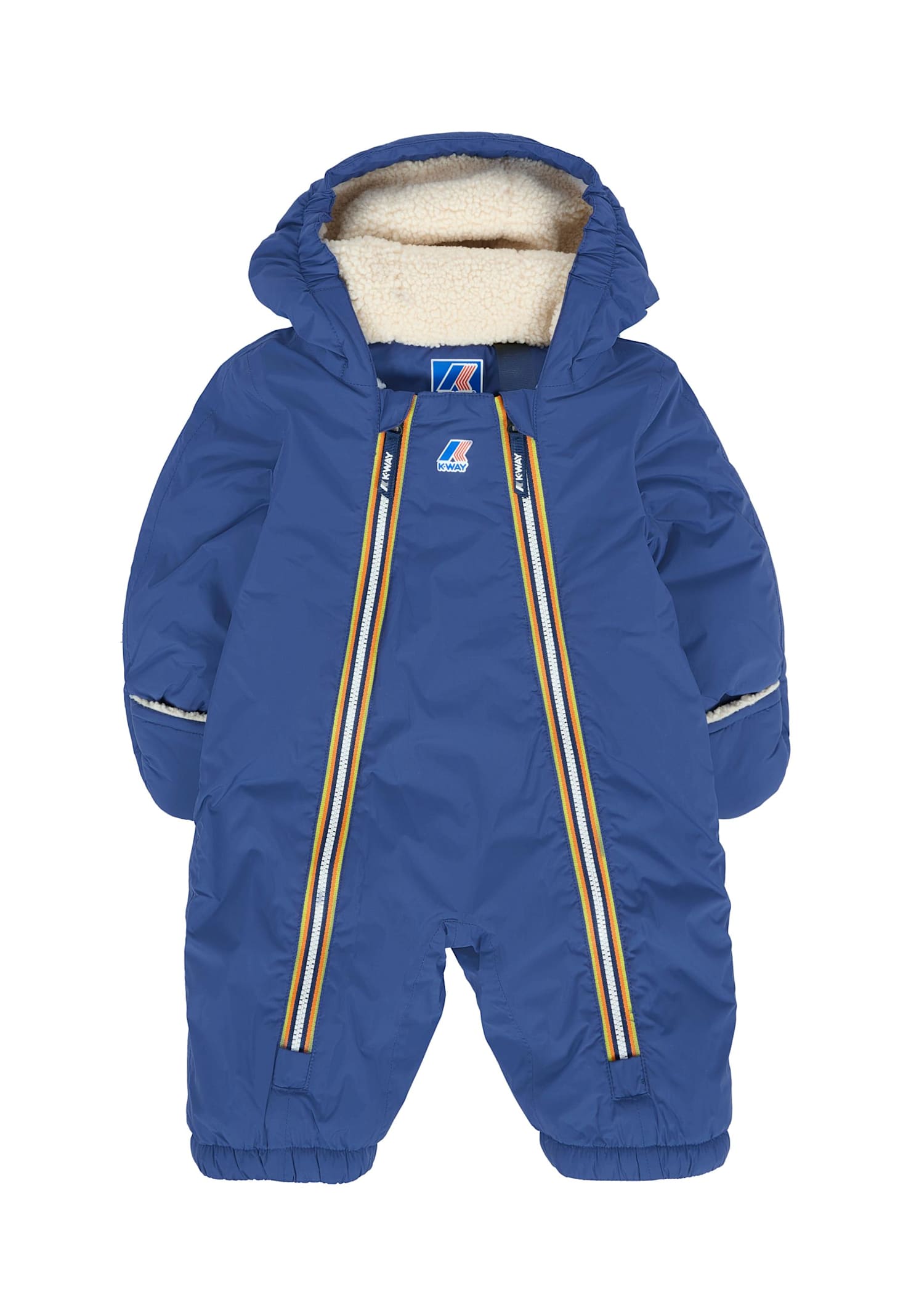 K-way Blue Down Jacket For Baby Boy With Logo In Blue