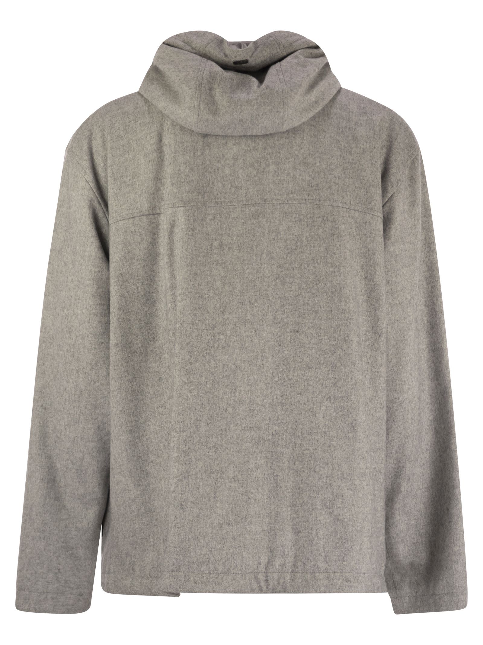Herno Men Field Jacket In Silk And Cashmere In Gray