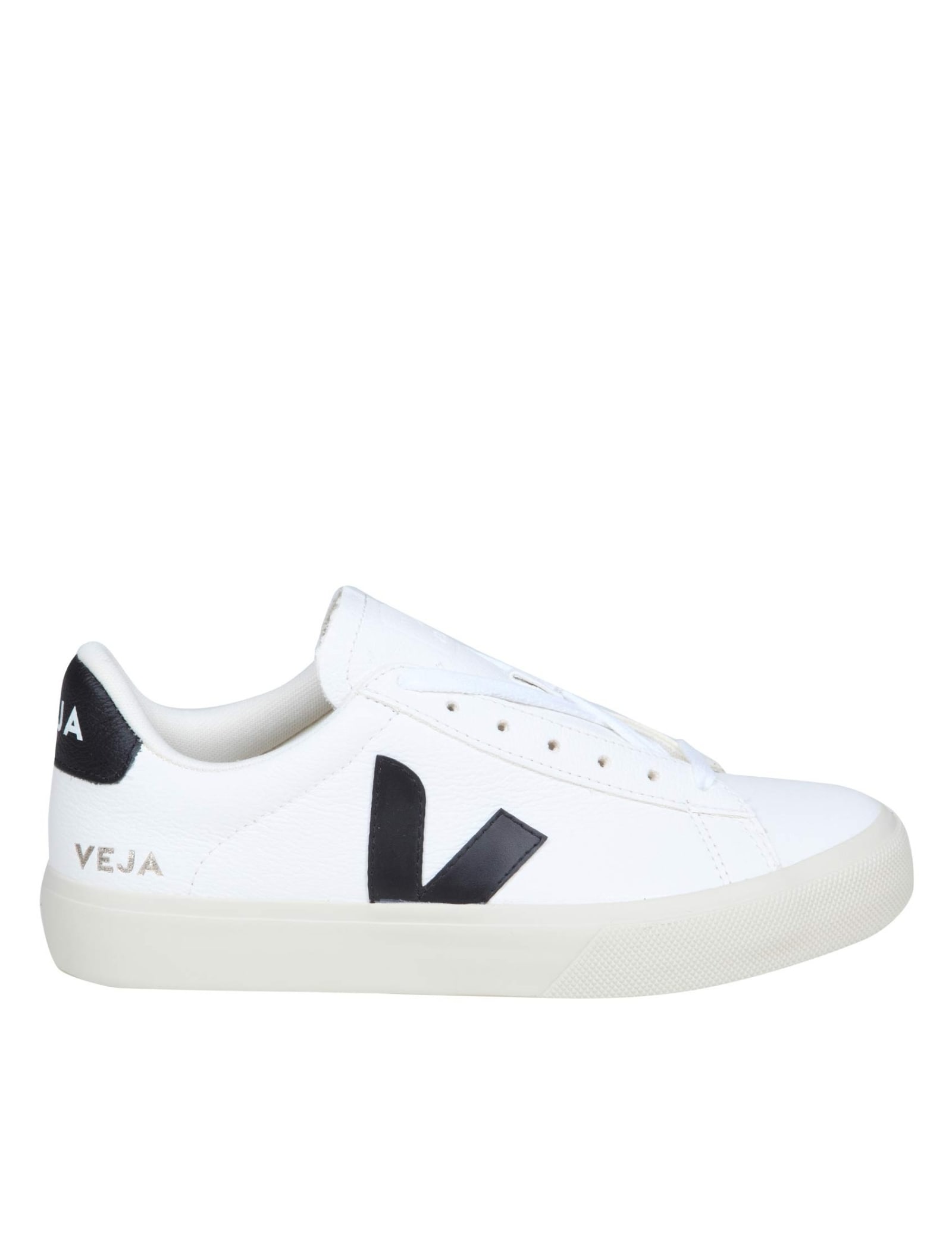 VEJA CAMPO SNEAKERS IN BLACK AND WHITE LEATHER