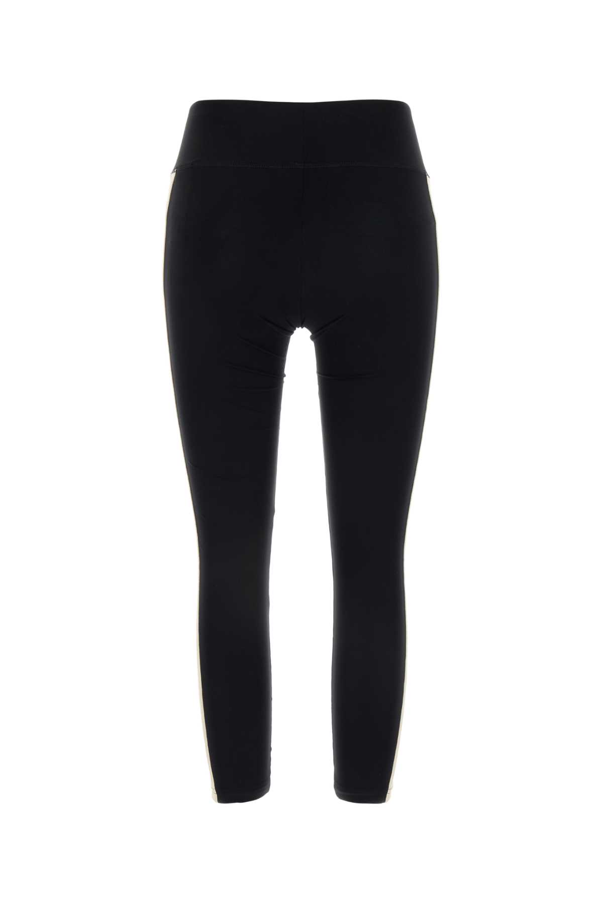 Shop Palm Angels Black Stretch Nylon Leggings In 1003