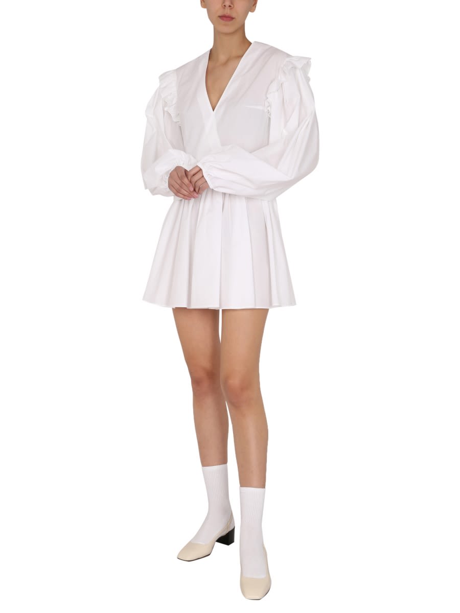 Shop Patou V-neck Dress In White