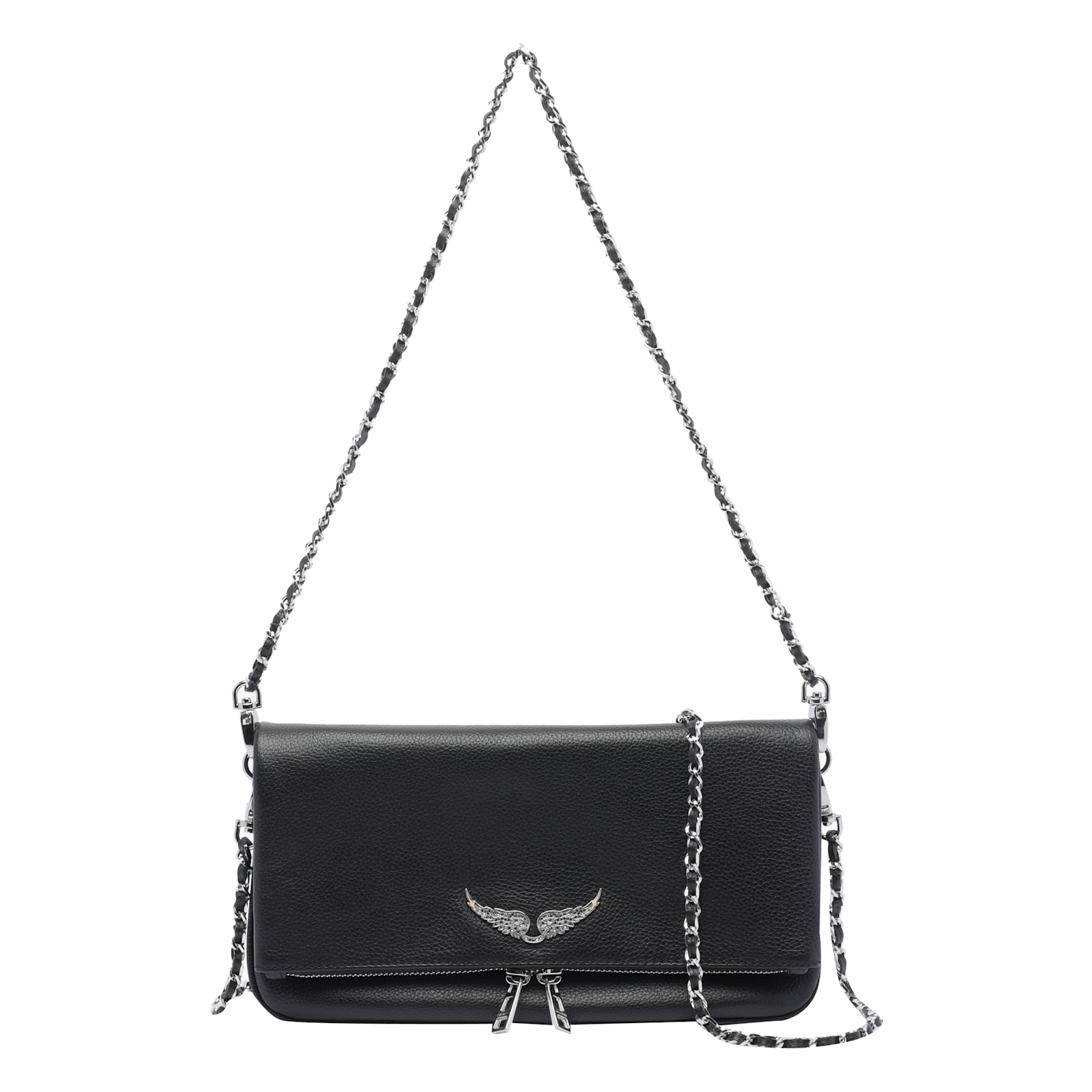 Zadig & Voltaire Rock Swing Your Wings Clutch Bag In Black