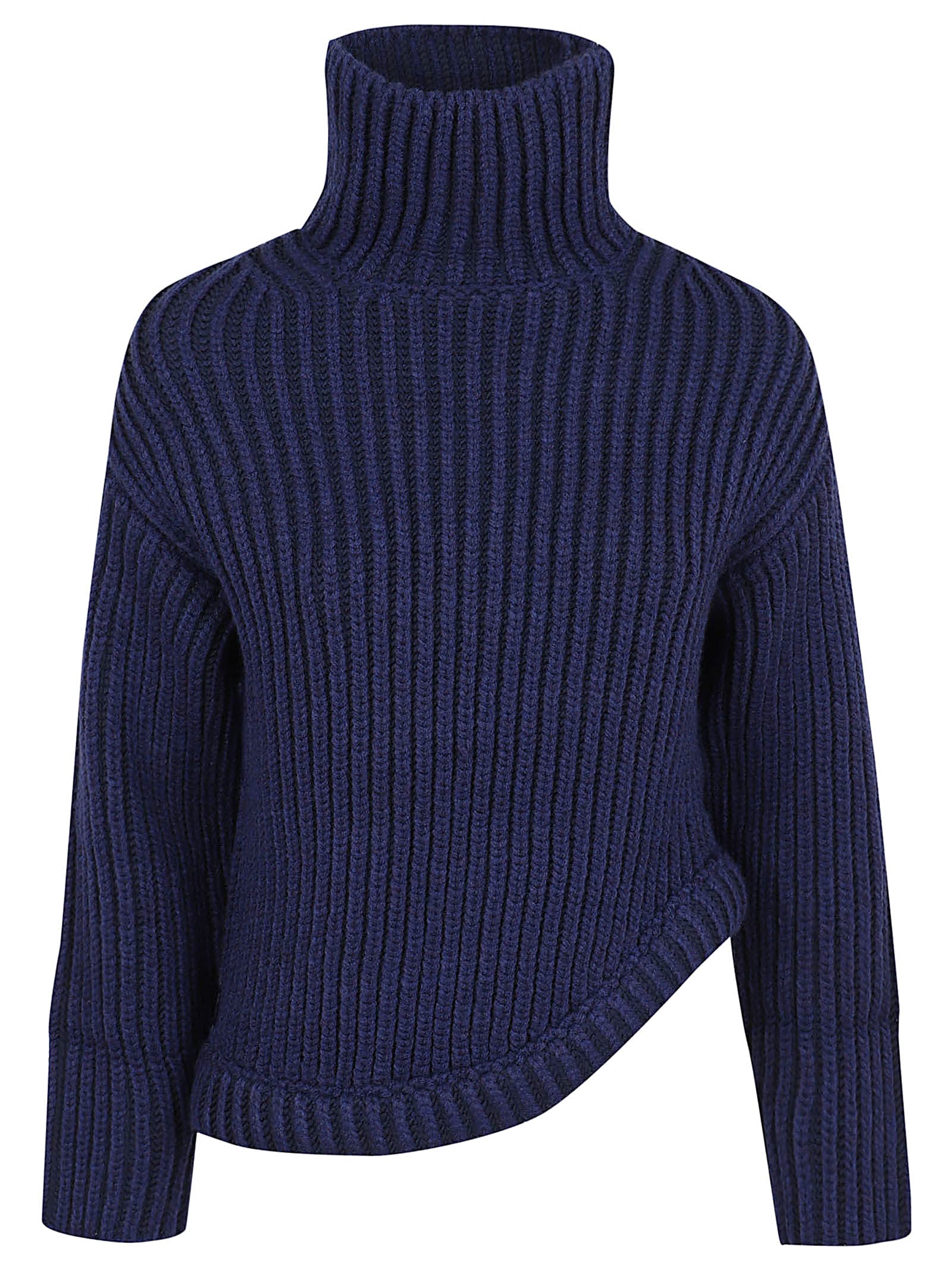 Shop Victoria Beckham High Neck Jumper In Ink Blue