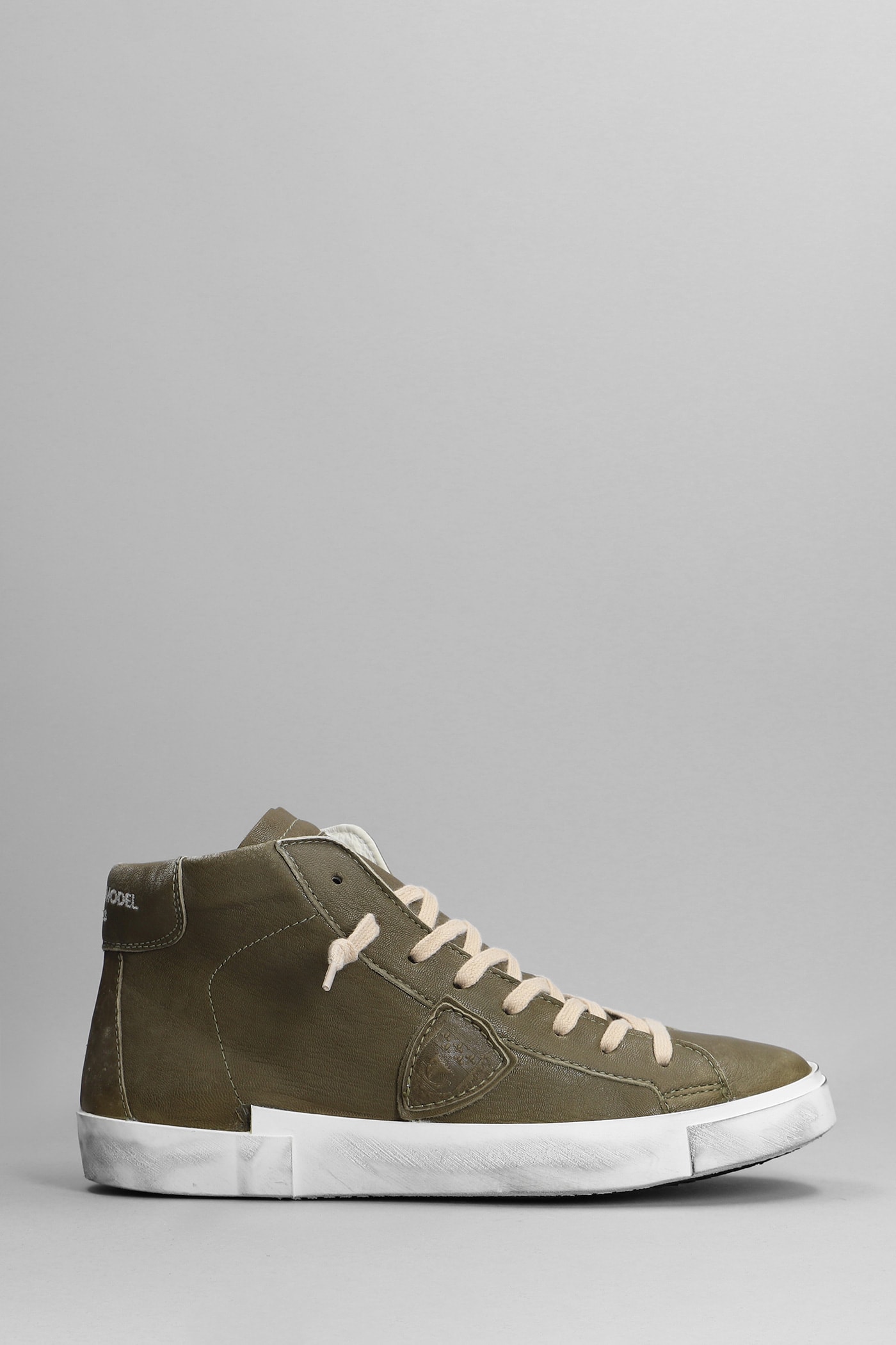 Philippe Model Prsx High Sneakers In Green Leather
