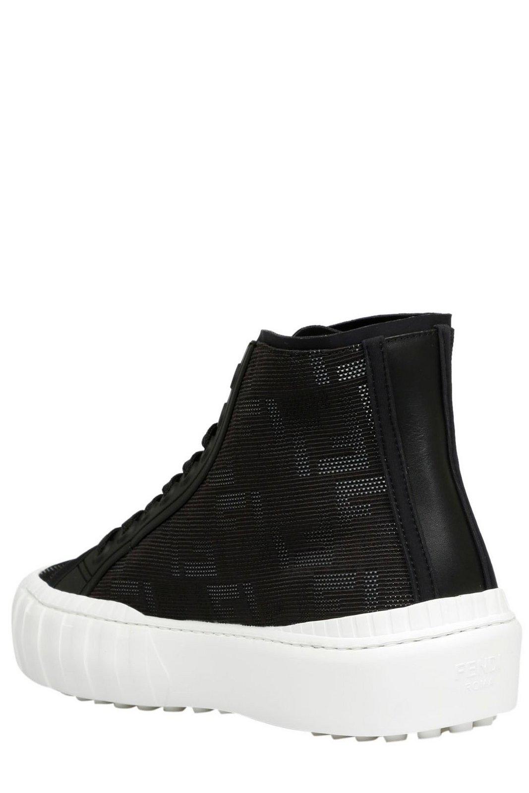 Shop Fendi Ff Flash High-top Sneakers In Black