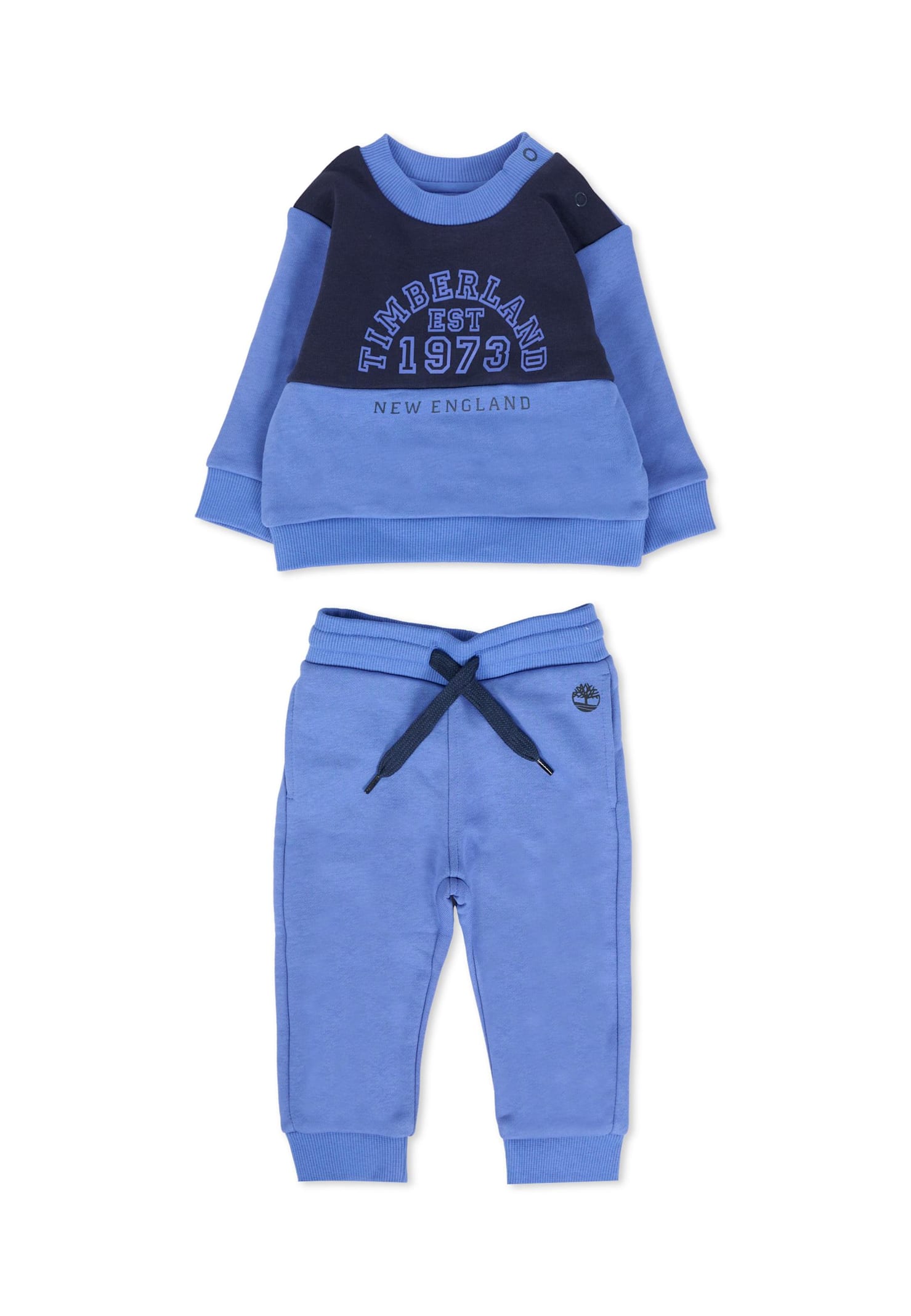 Timberland Blue Suit For Baby Boy With Logo In Blue