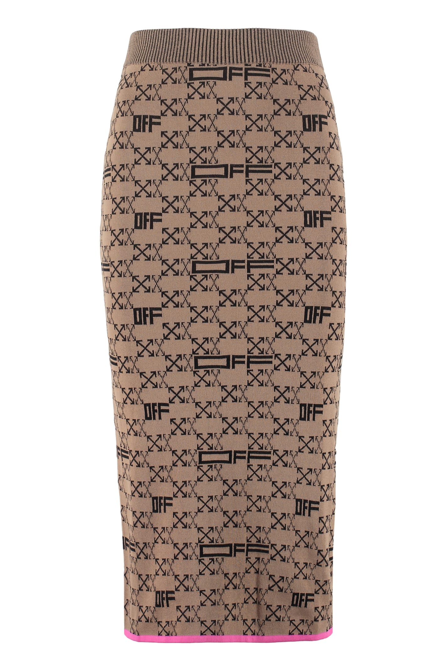 OFF-WHITE KNIT PENCIL SKIRT