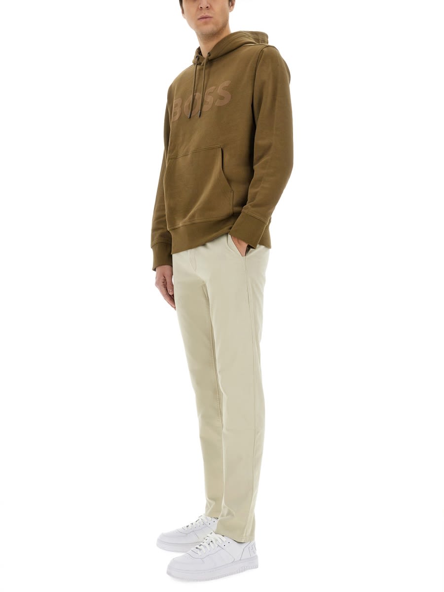 Shop Hugo Boss Sweatshirt With Logo In Brown