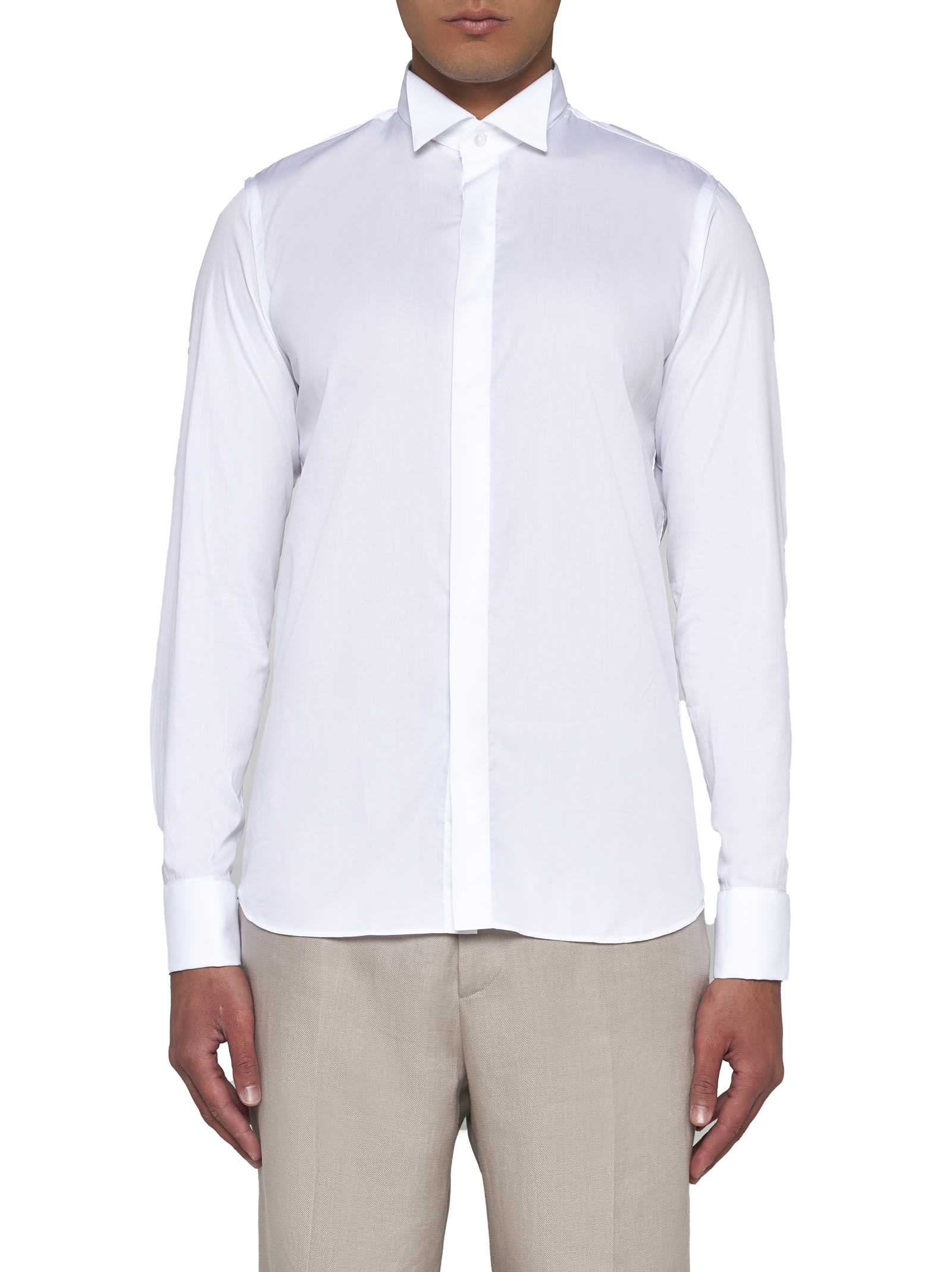 Shop Tagliatore Shirt In White