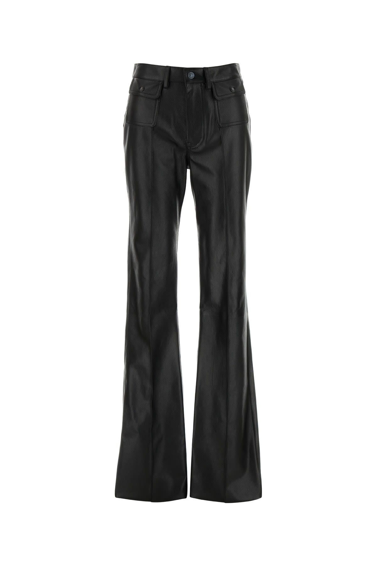 Grain Lux Goat Leather Pants With Patch Pockets