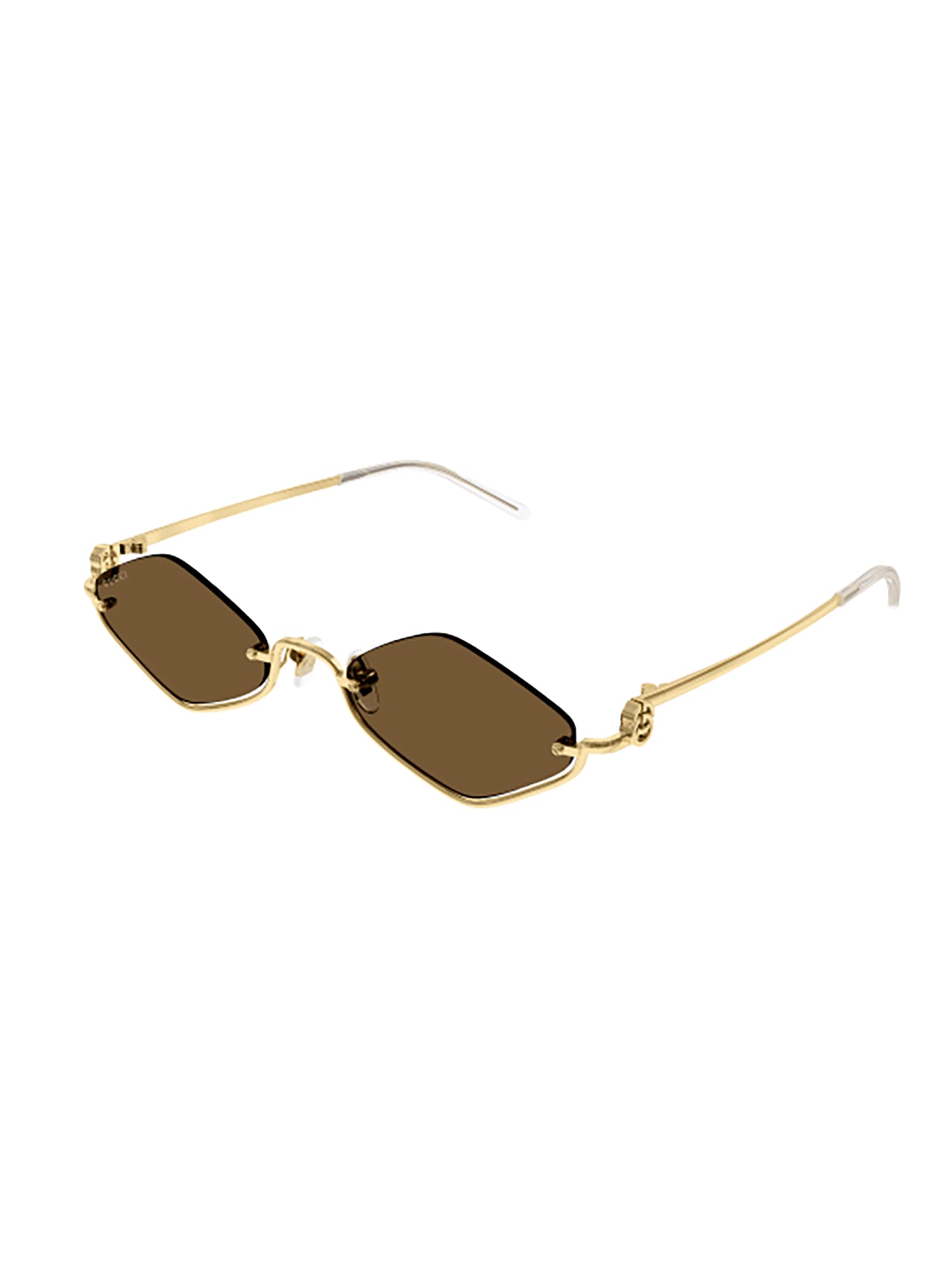 Shop Gucci Gg1604s Sunglasses In Gold Gold Brown