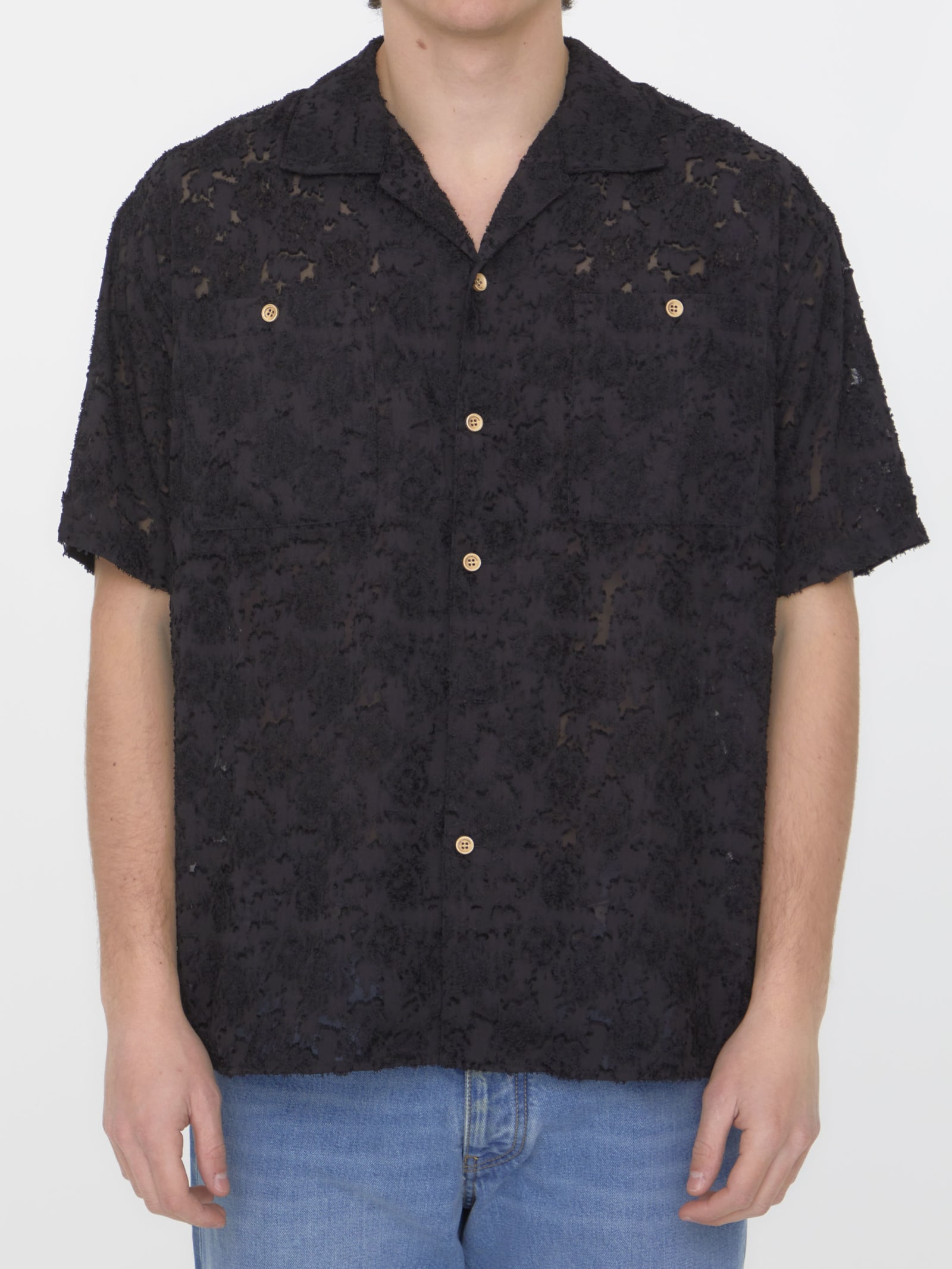 ANDERSSON BELL BLACK EMBROIDERED SHIRT