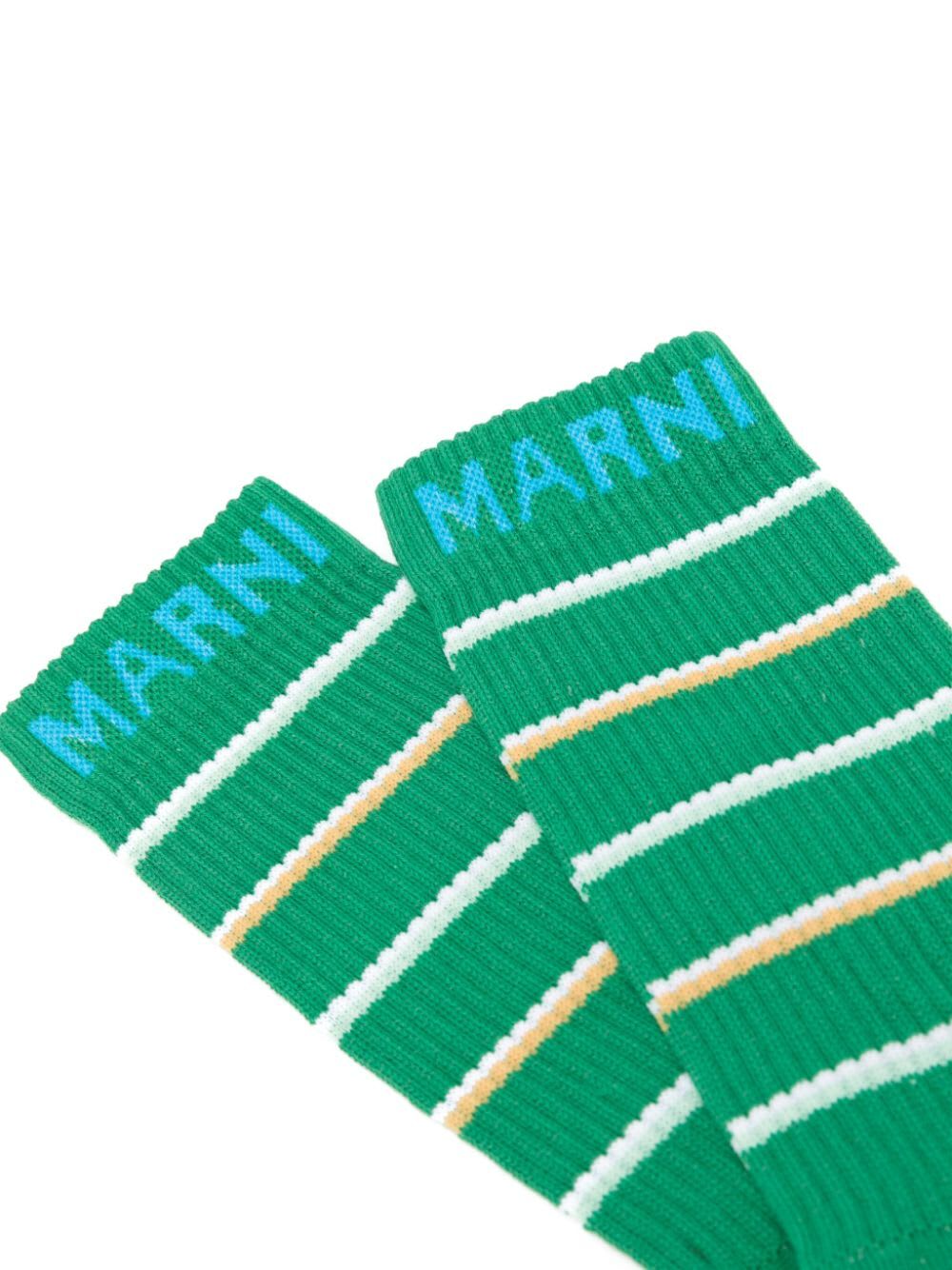 Shop Marni Socks In Sea Green